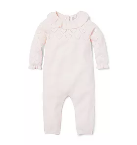 Baby Pointelle Heart Sweater One-Piece