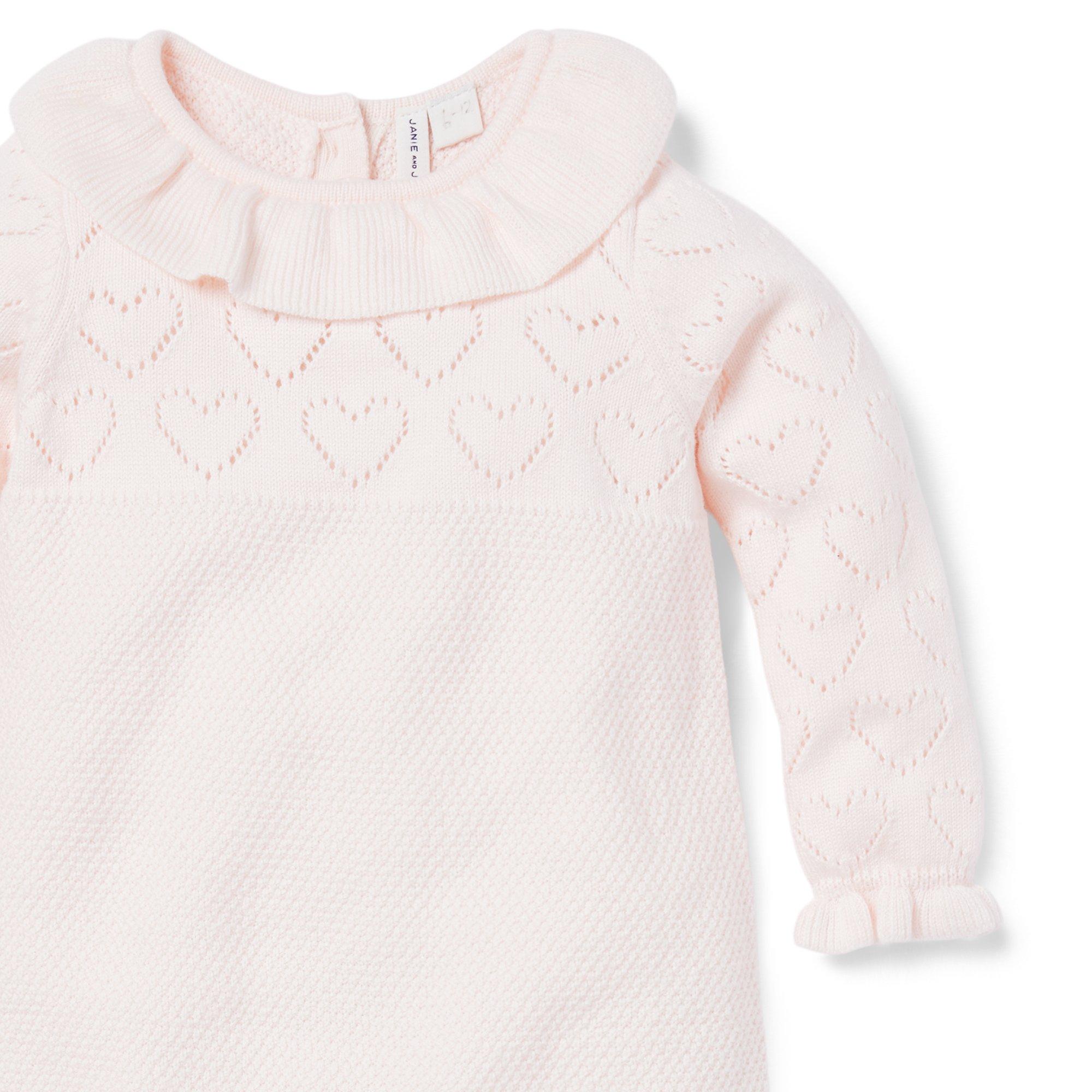 Baby Pointelle Heart Sweater One-Piece