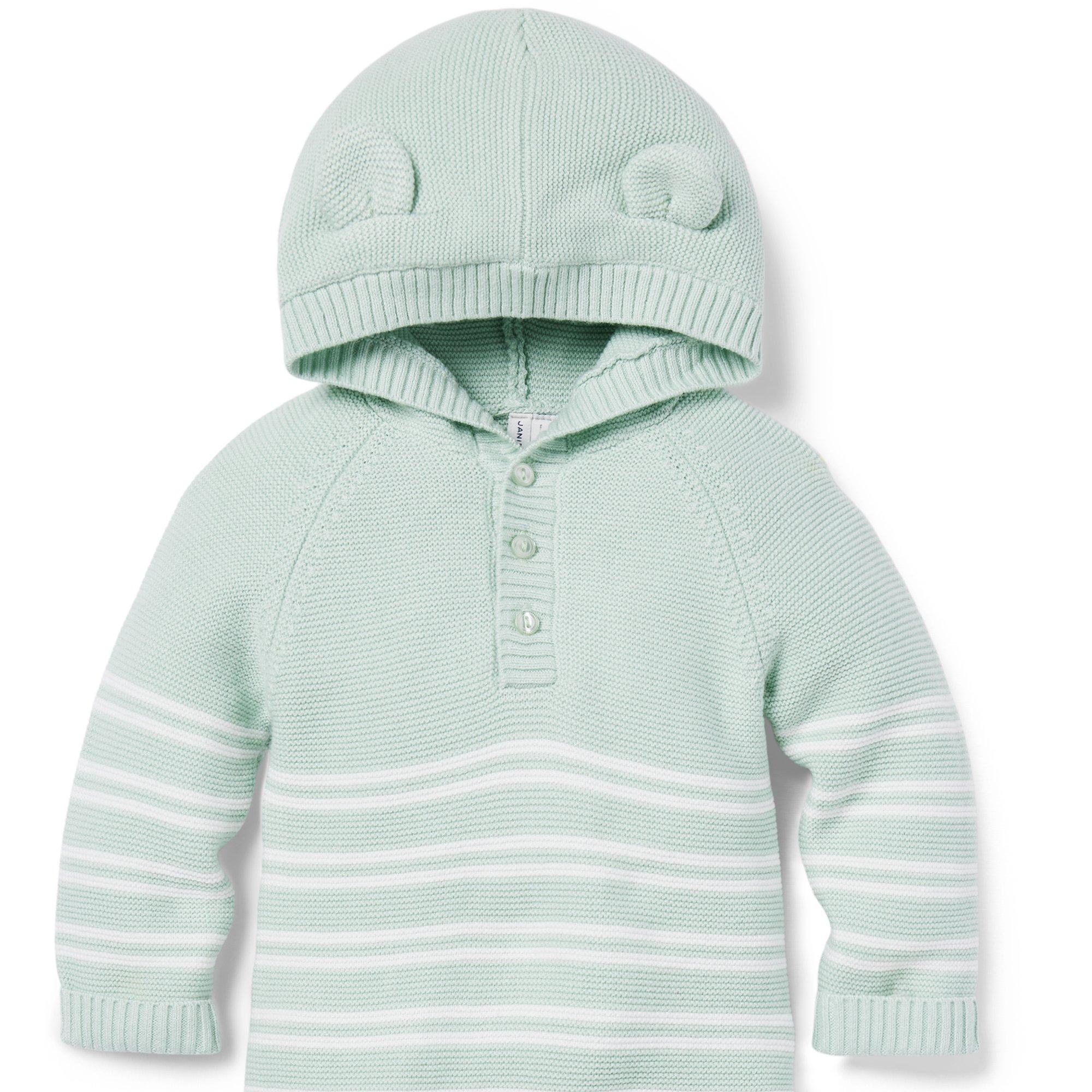 Baby Striped Bear Ear Hooded One-Piece image number 3