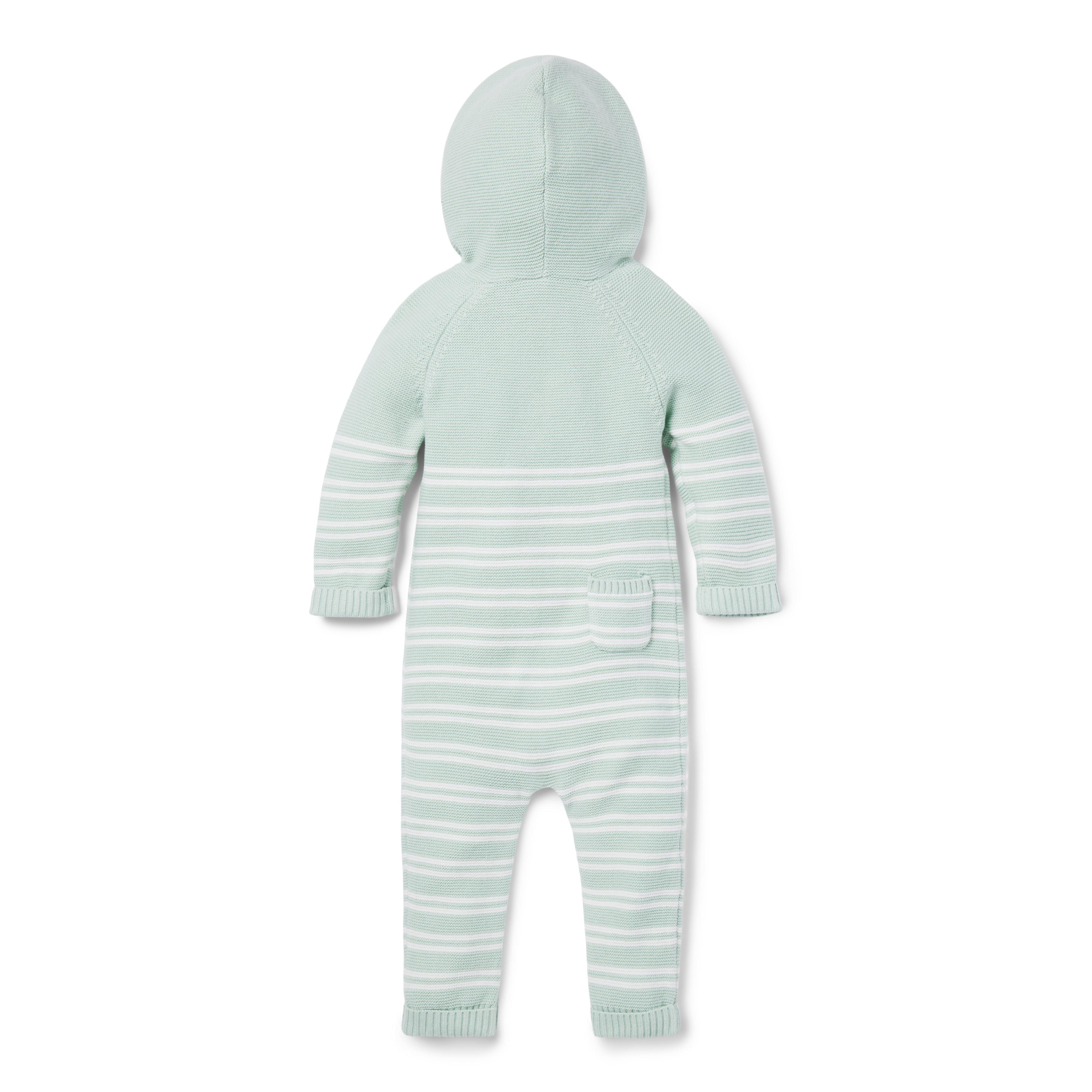 Baby Striped Bear Ear Hooded One-Piece image number 1