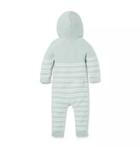 Baby Striped Bear Ear Hooded One-Piece image number 1