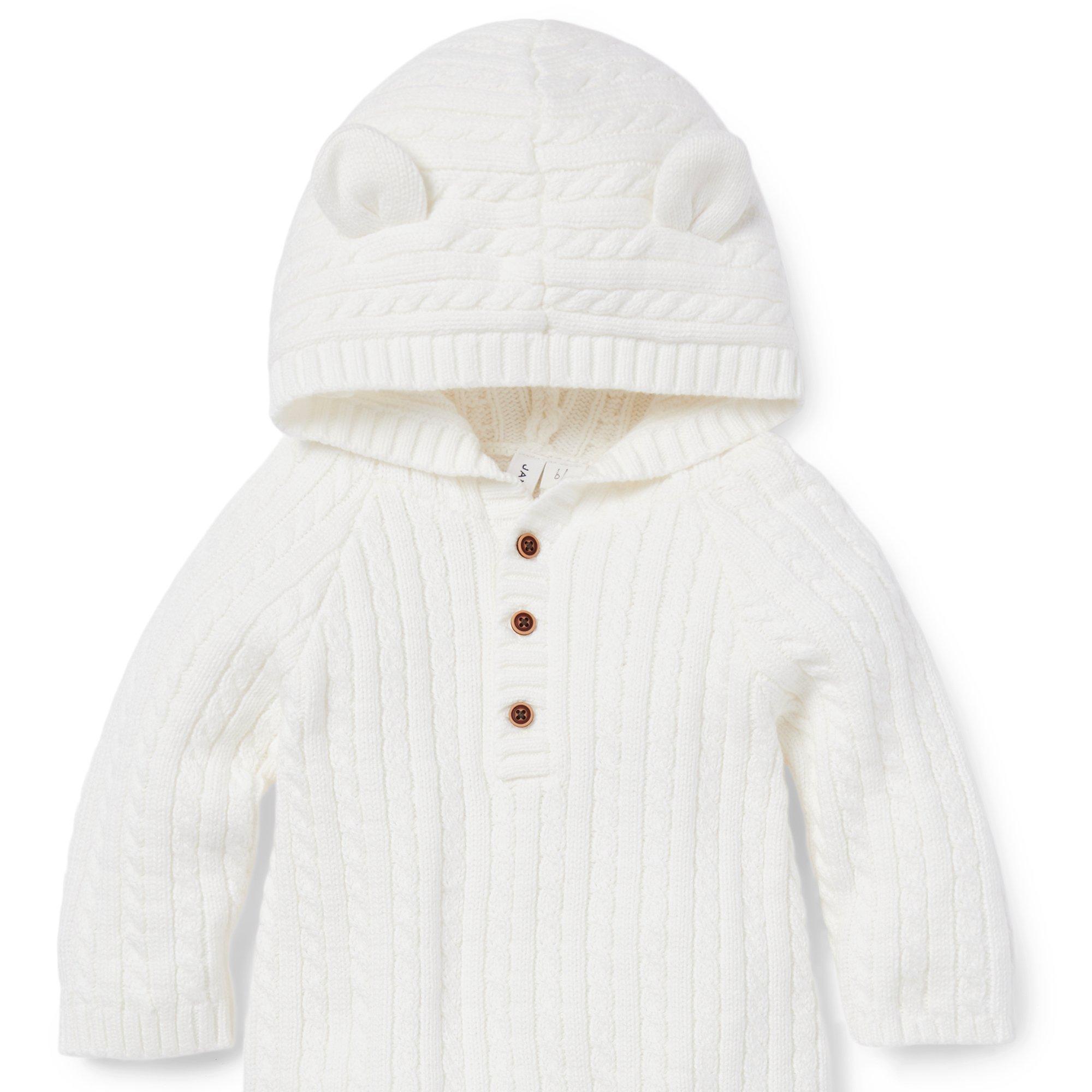 The Cable Knit Bear Ear Baby One Piece image number 3