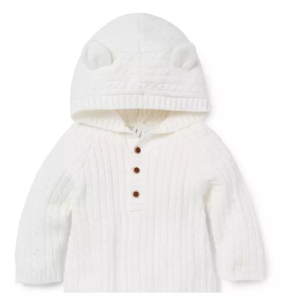 The Cable Knit Bear Ear Baby One Piece image number 3
