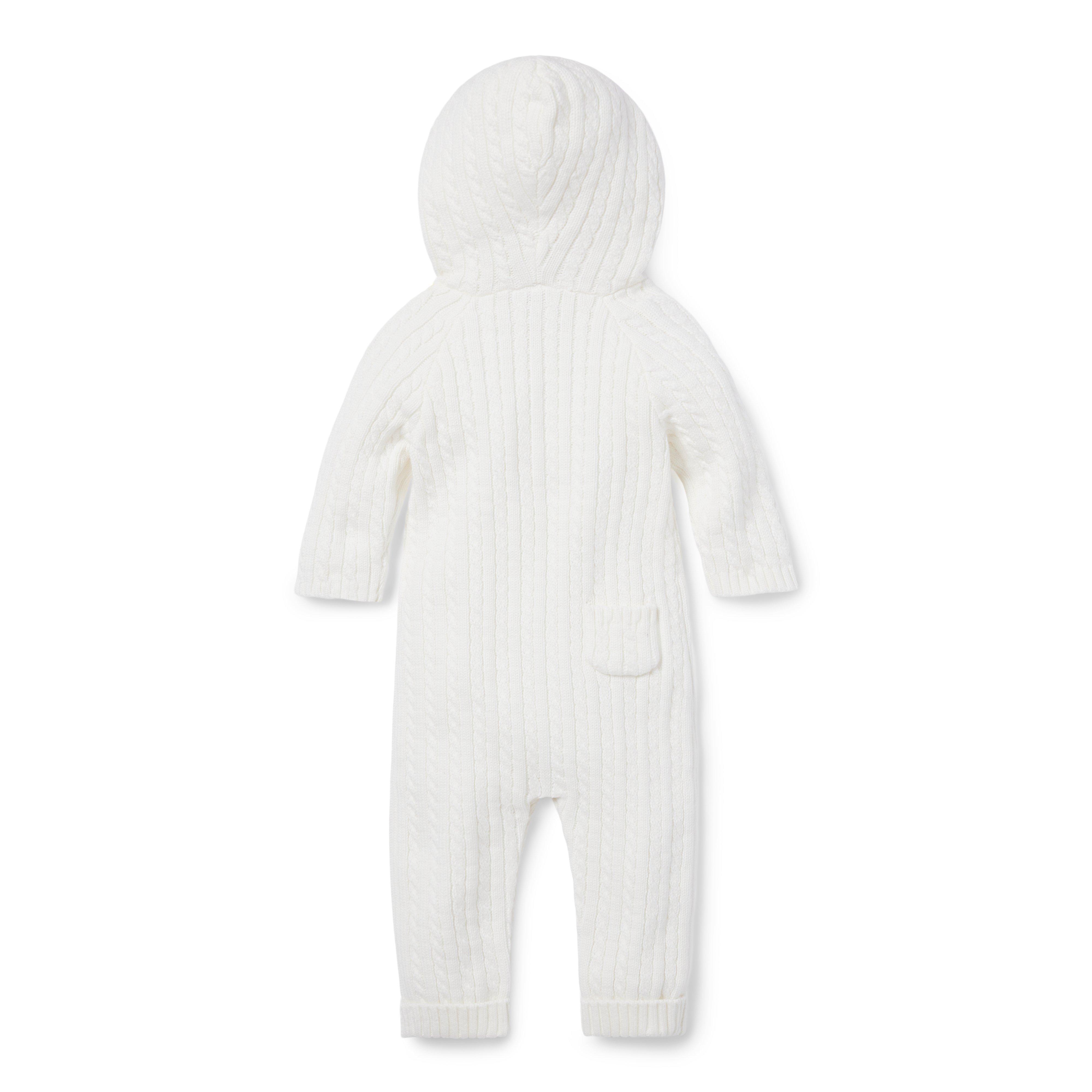 The Cable Knit Bear Ear Baby One Piece image number 1