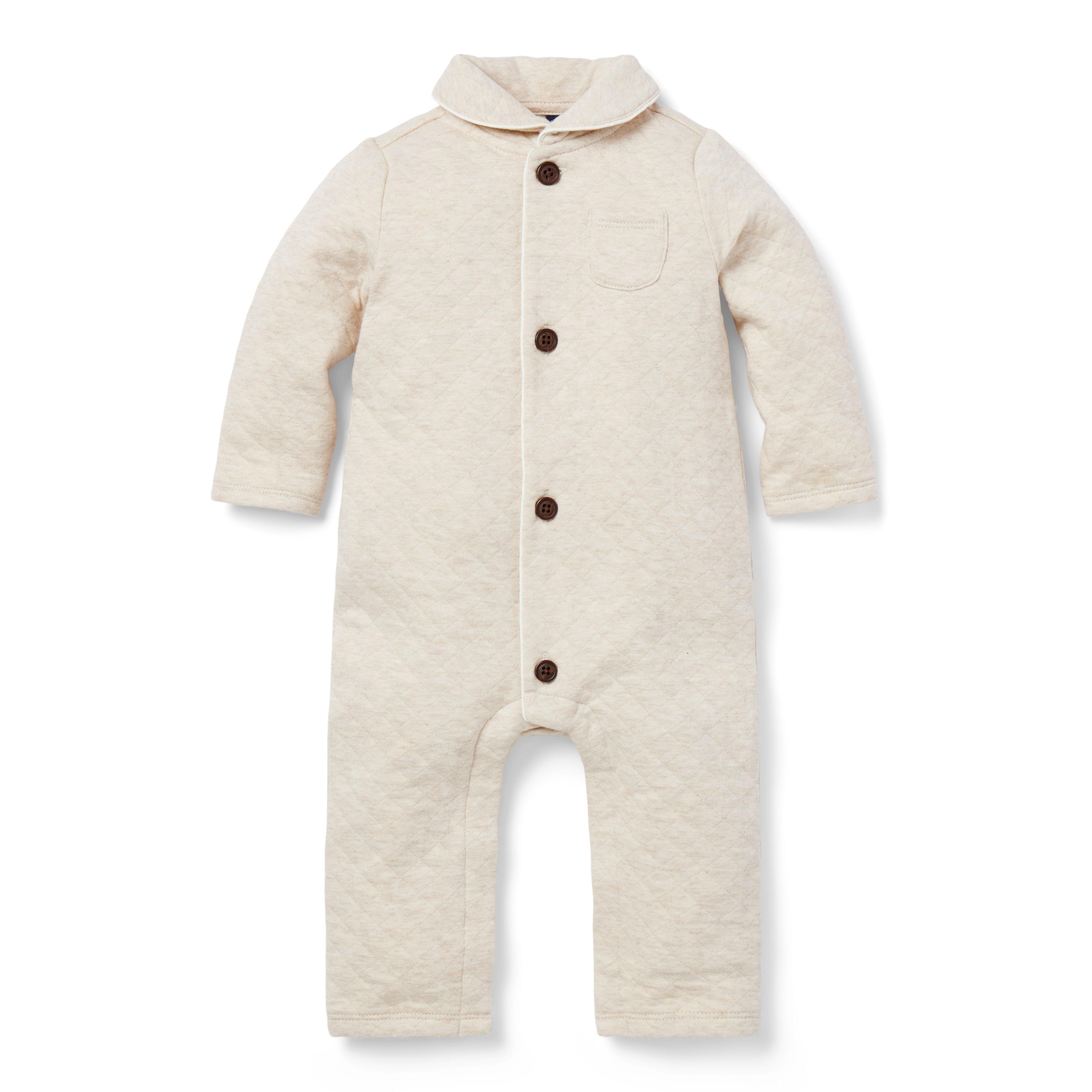 Baby Quilted Shawl Collar One-Piece