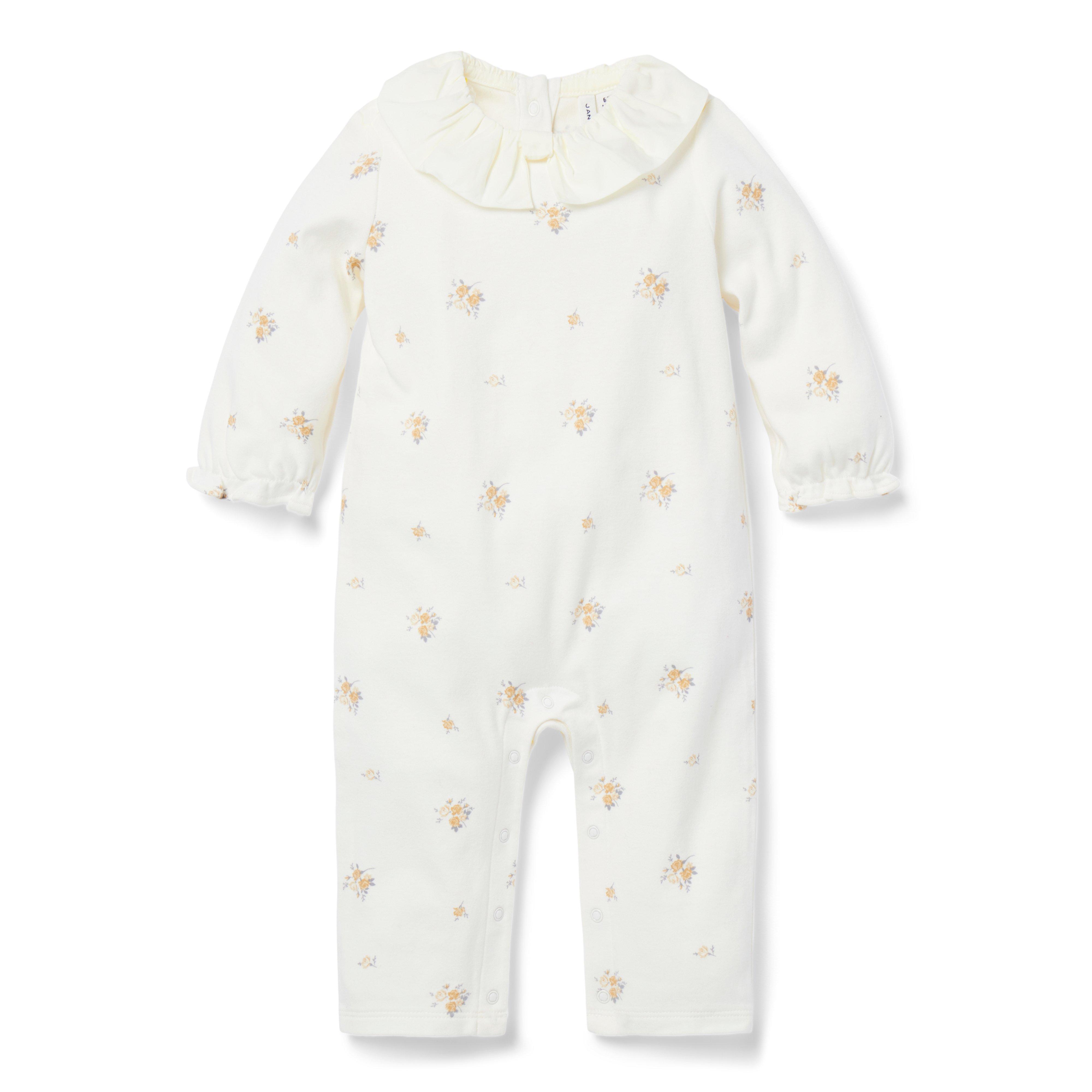 Floral Ruffle Collar One-Piece image number 0