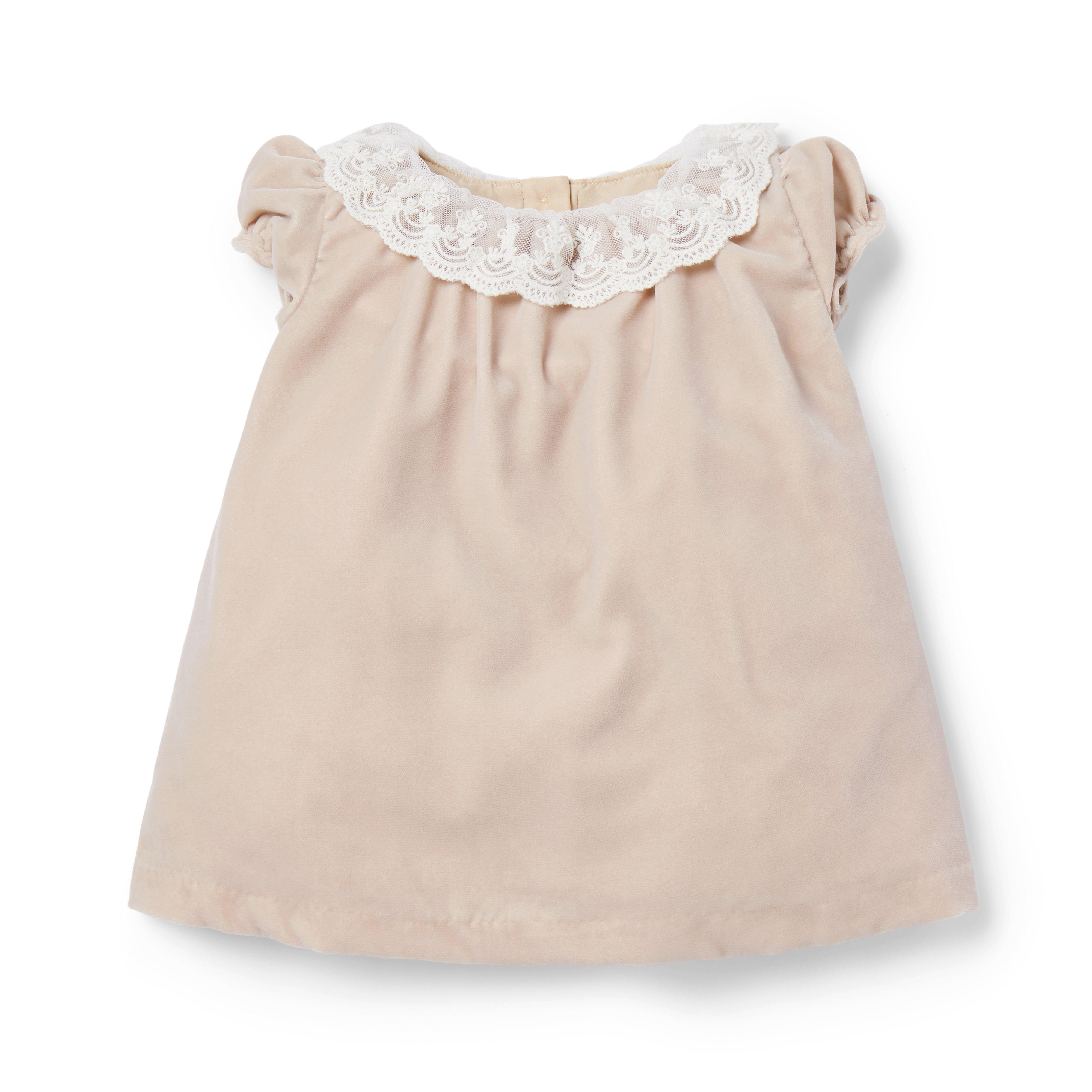 Newborn Light Coffee The Festive Velvet Baby Dress by Janie and Jack