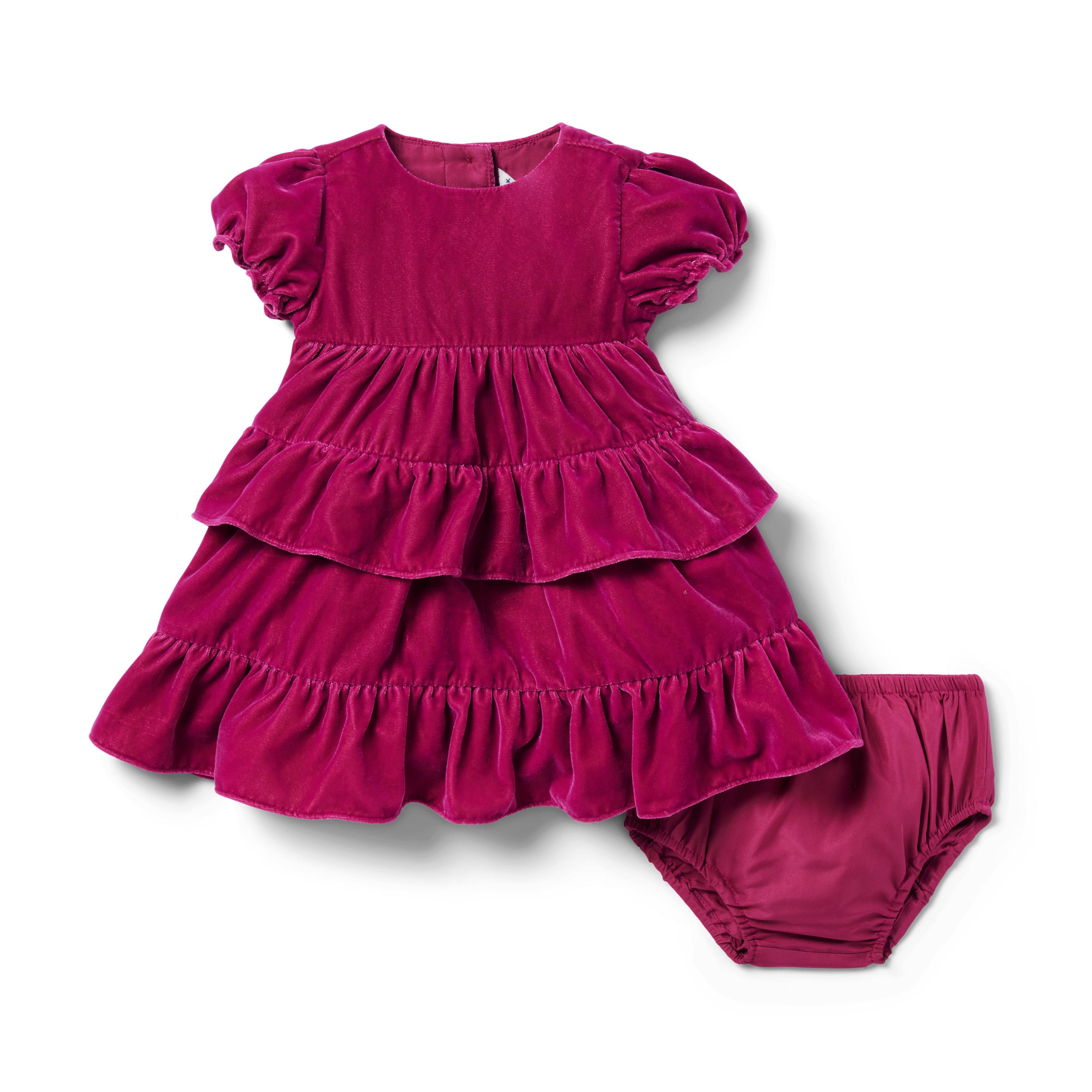 Baby Tiered Velvet Dress image number 2