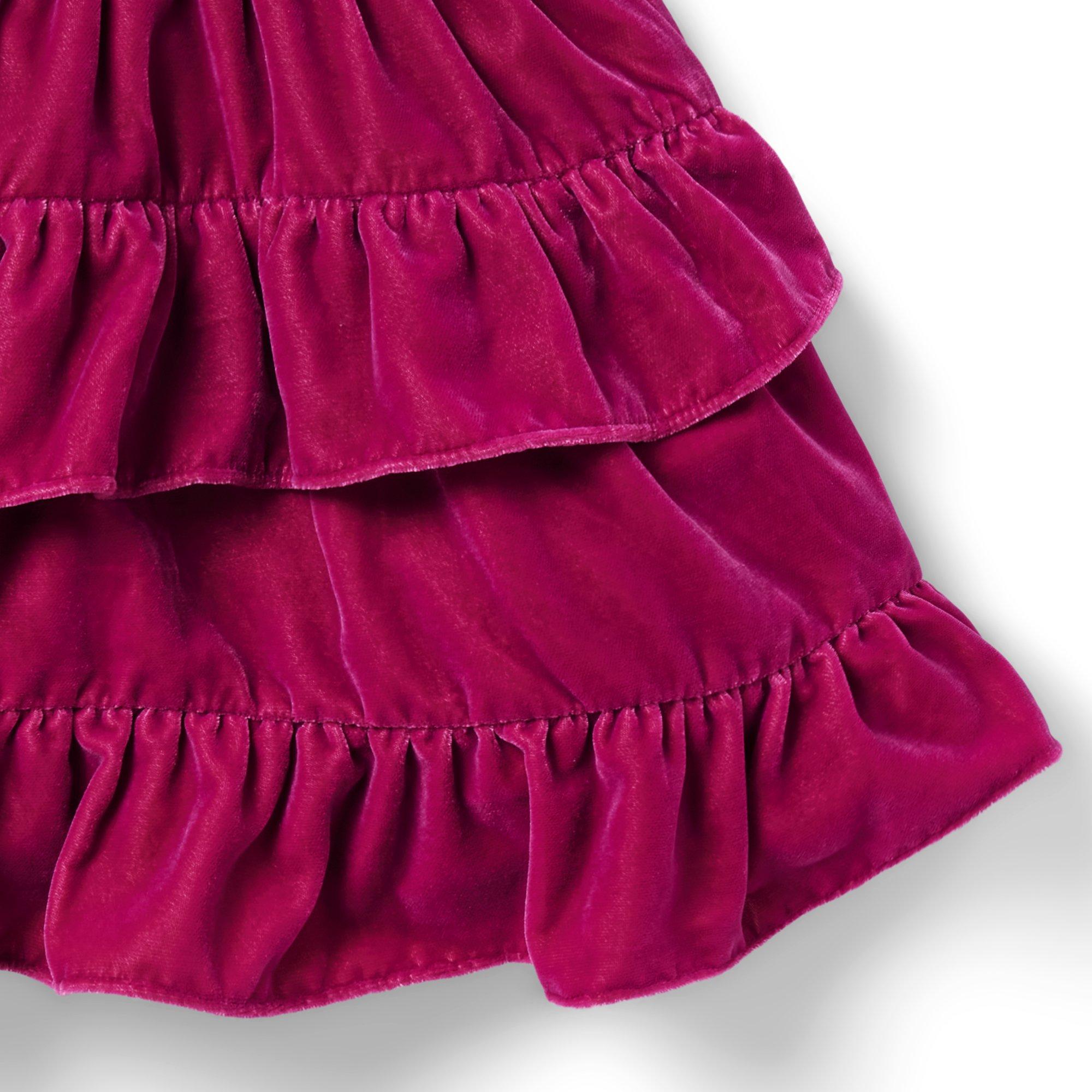 Newborn Burgundy Baby Tiered Velvet Dress by Janie and Jack