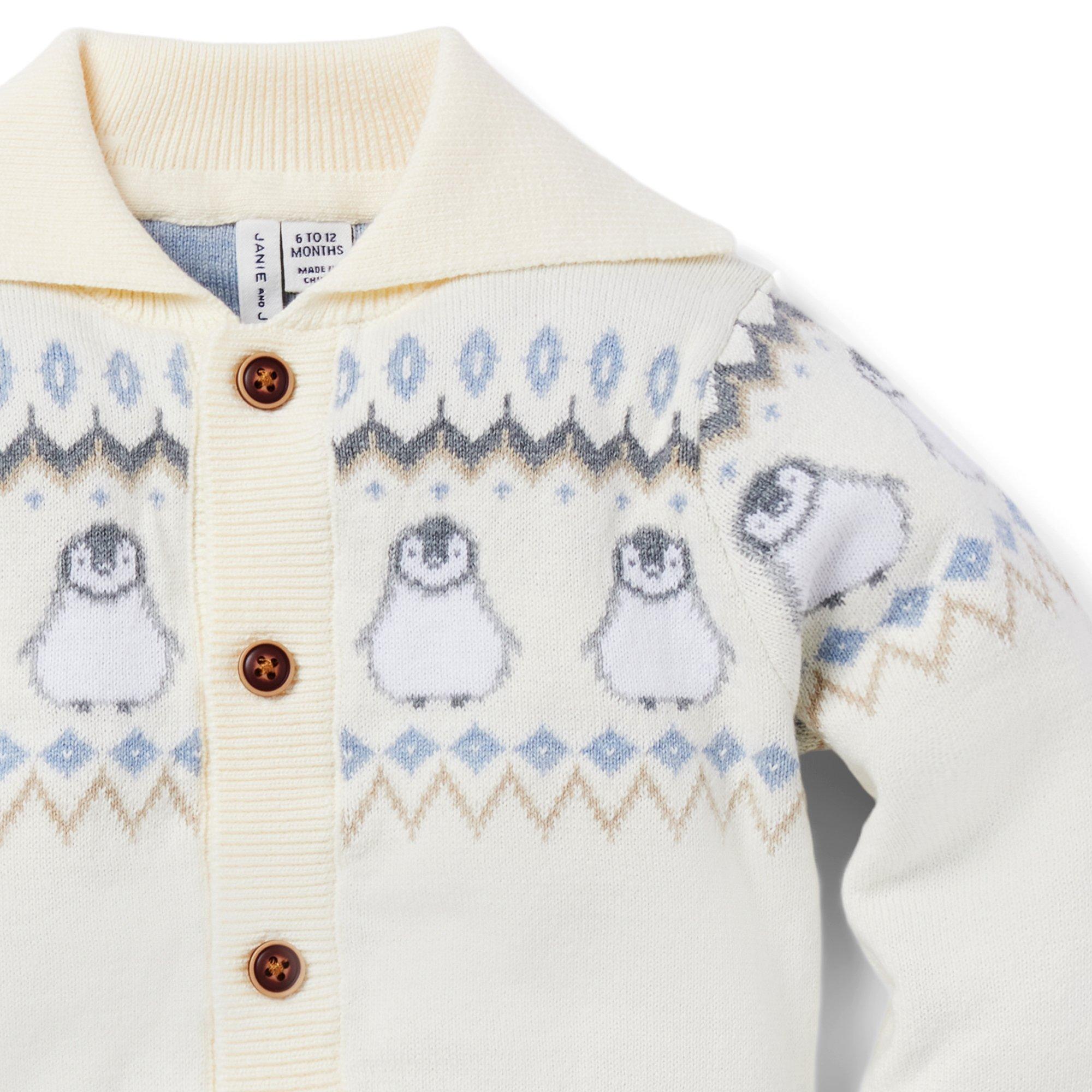 Baby Fair Isle Penguin Cardigan image number 3