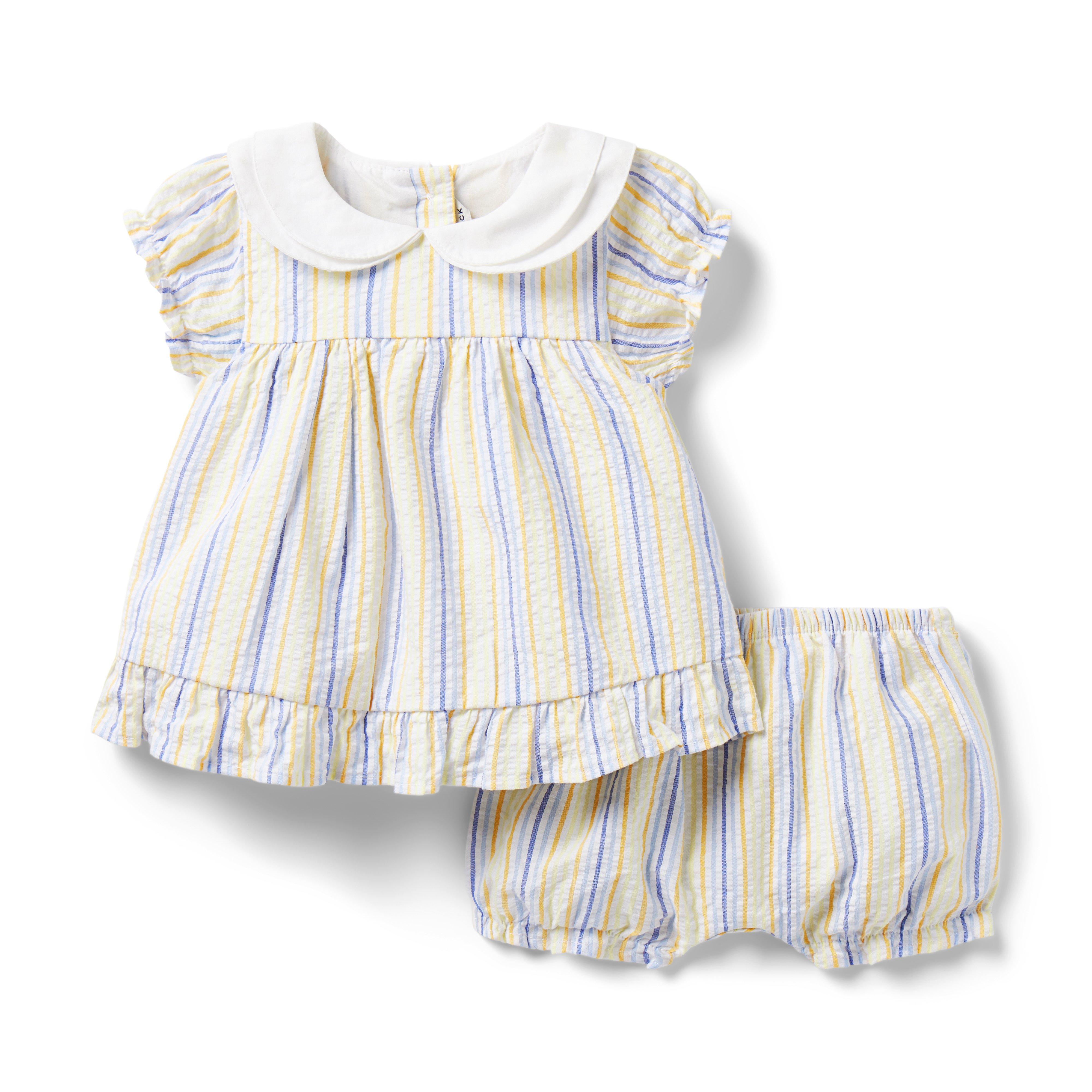 Baby Striped Collared Matching Set