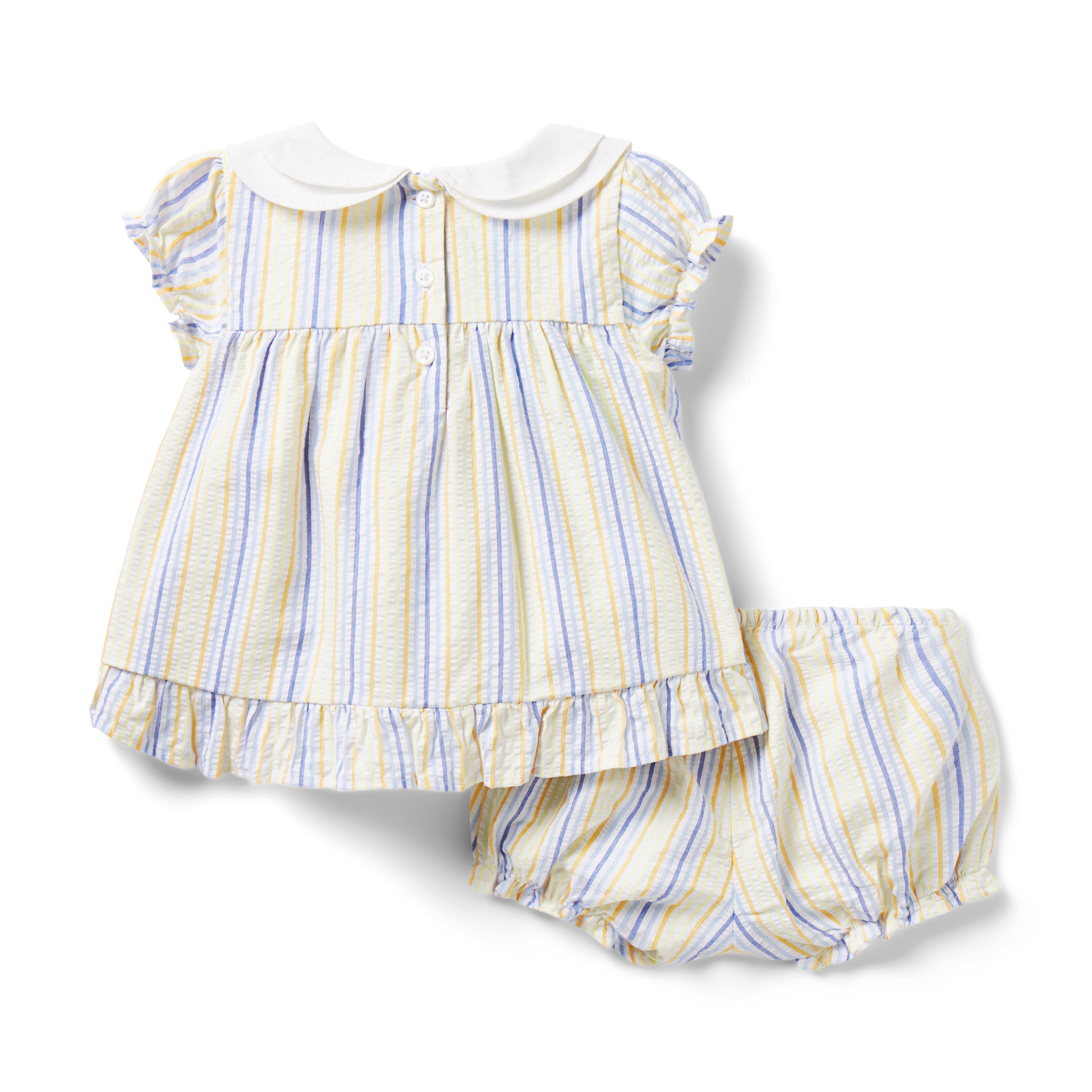 Baby Striped Collared Matching Set image number 1