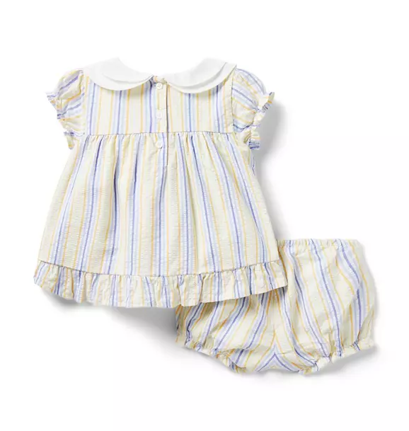 Baby Striped Collared Matching Set image number 1