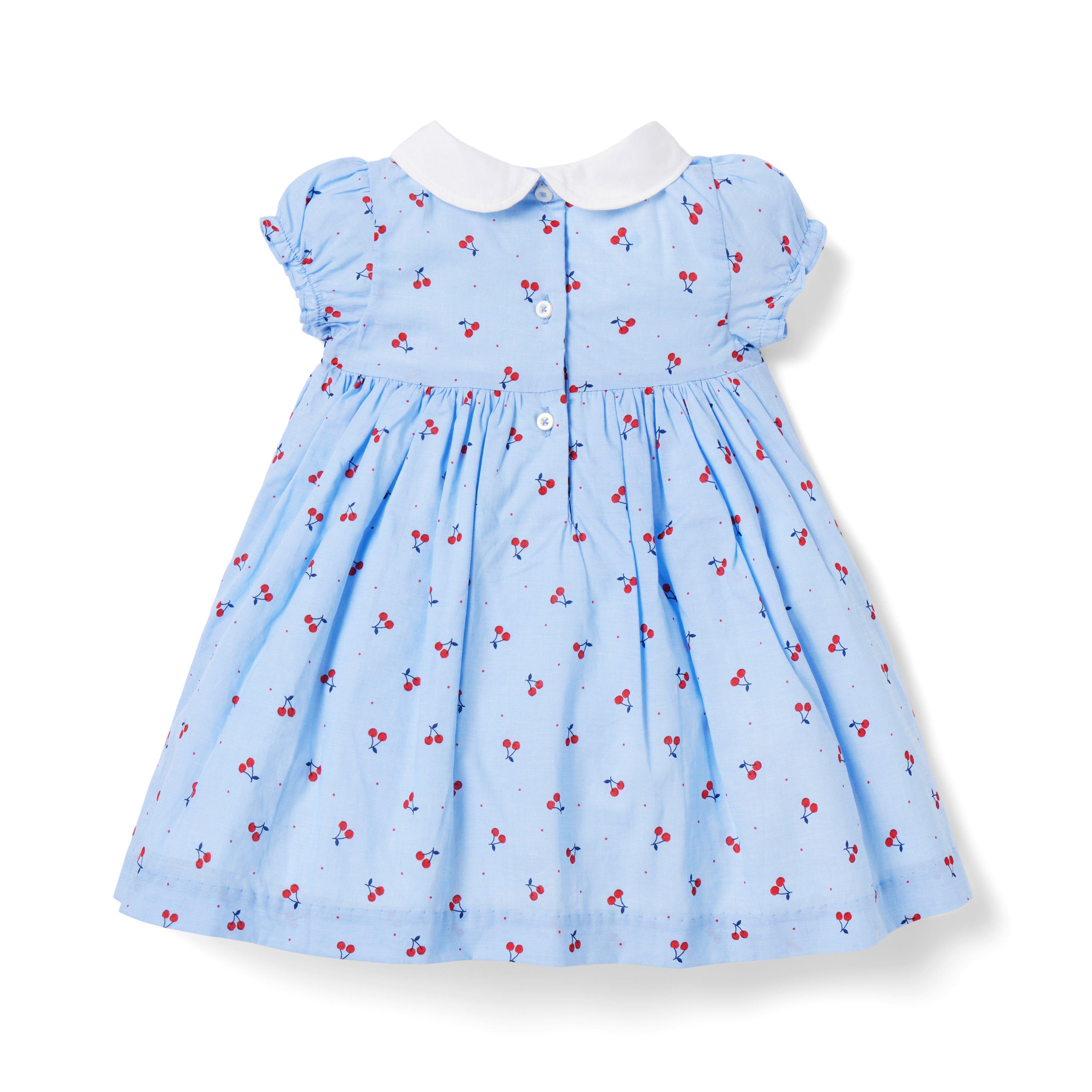 Newborn Sky Blue Cherry The Charlotte Smocked Baby Dress by Janie and Jack