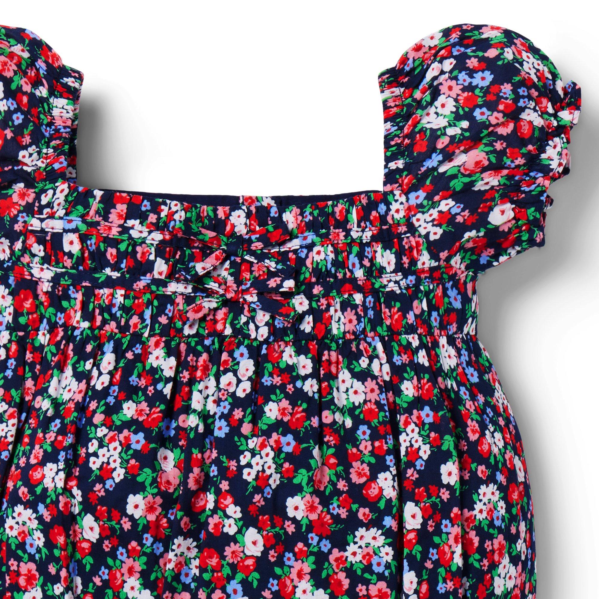 Newborn Merchant Marine Floral Baby Floral Bow Romper by Janie and