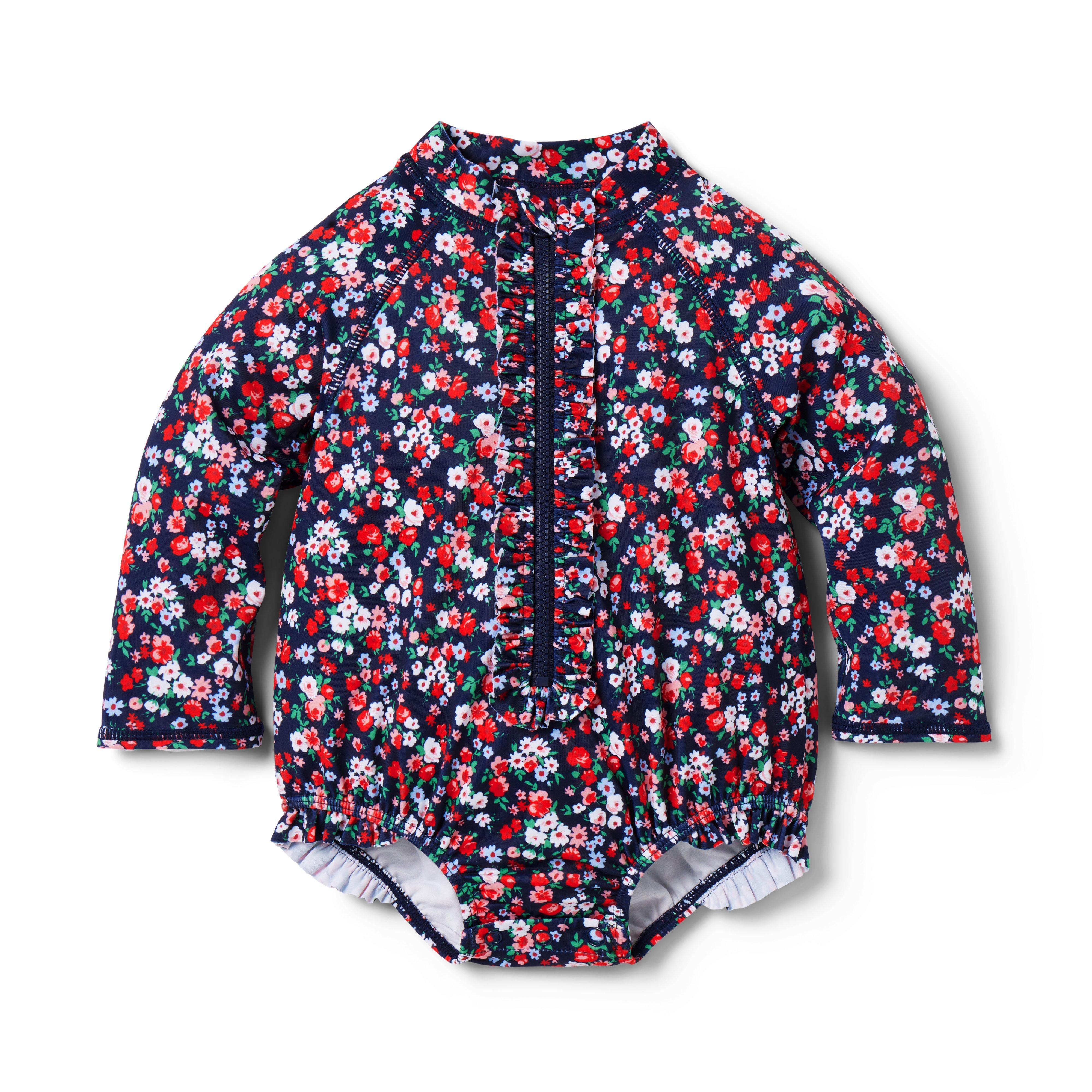 Baby Recycled Floral Rash Guard Swimsuit