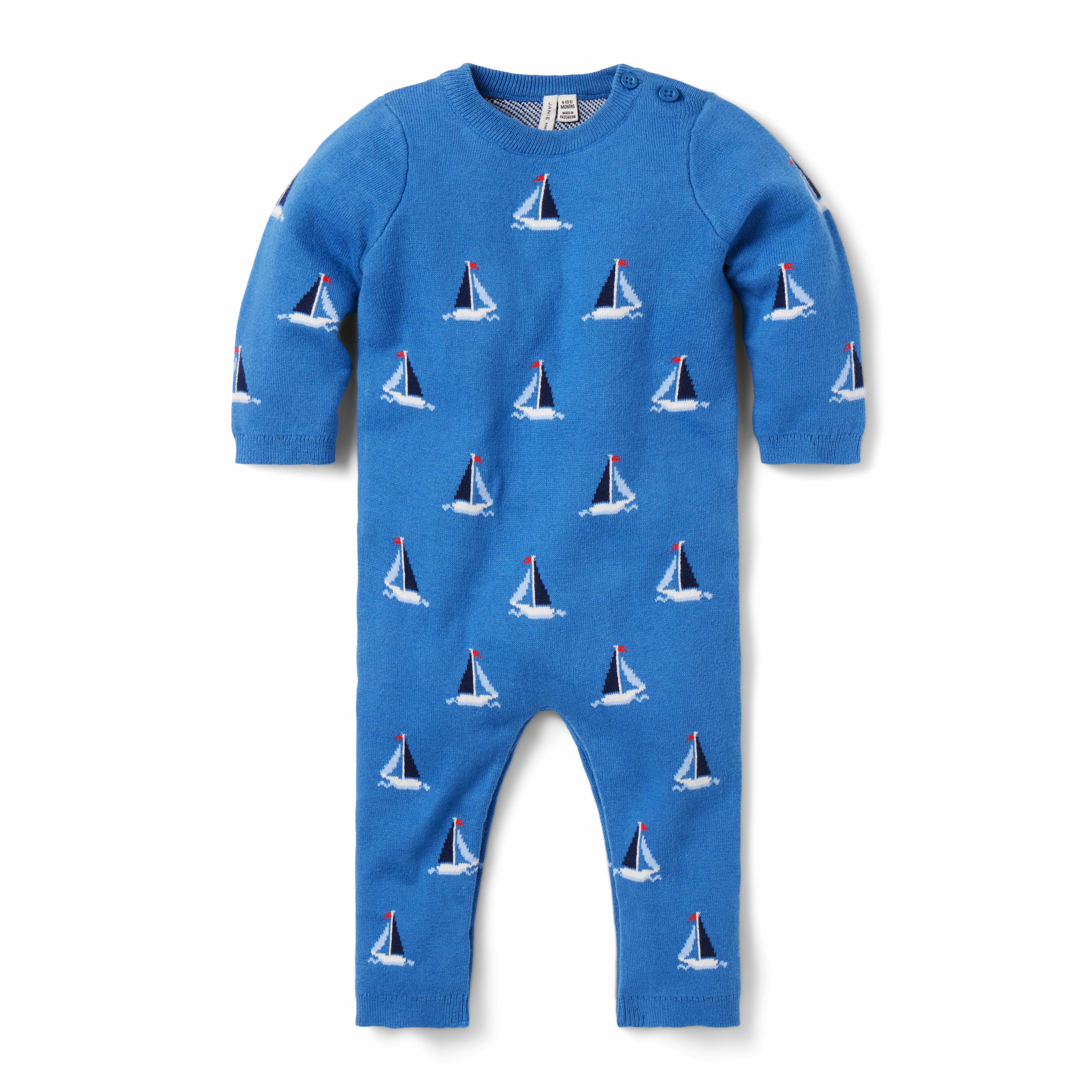 Baby Sailboat Sweater One-Piece image number 0