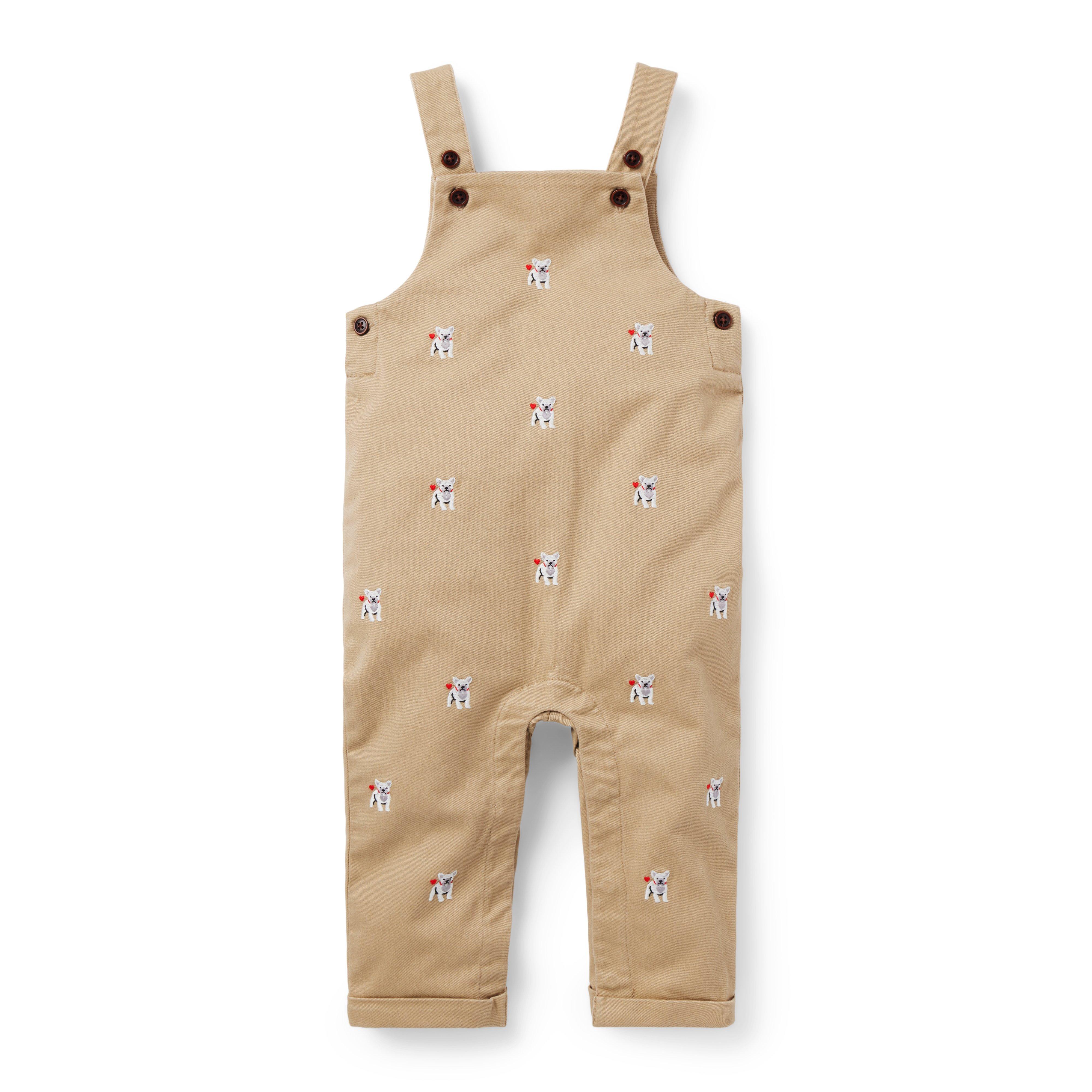Baby Embroidered French Bulldog Overall image number 0