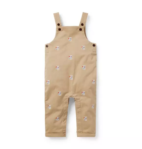 Baby Embroidered French Bulldog Overall image number 0