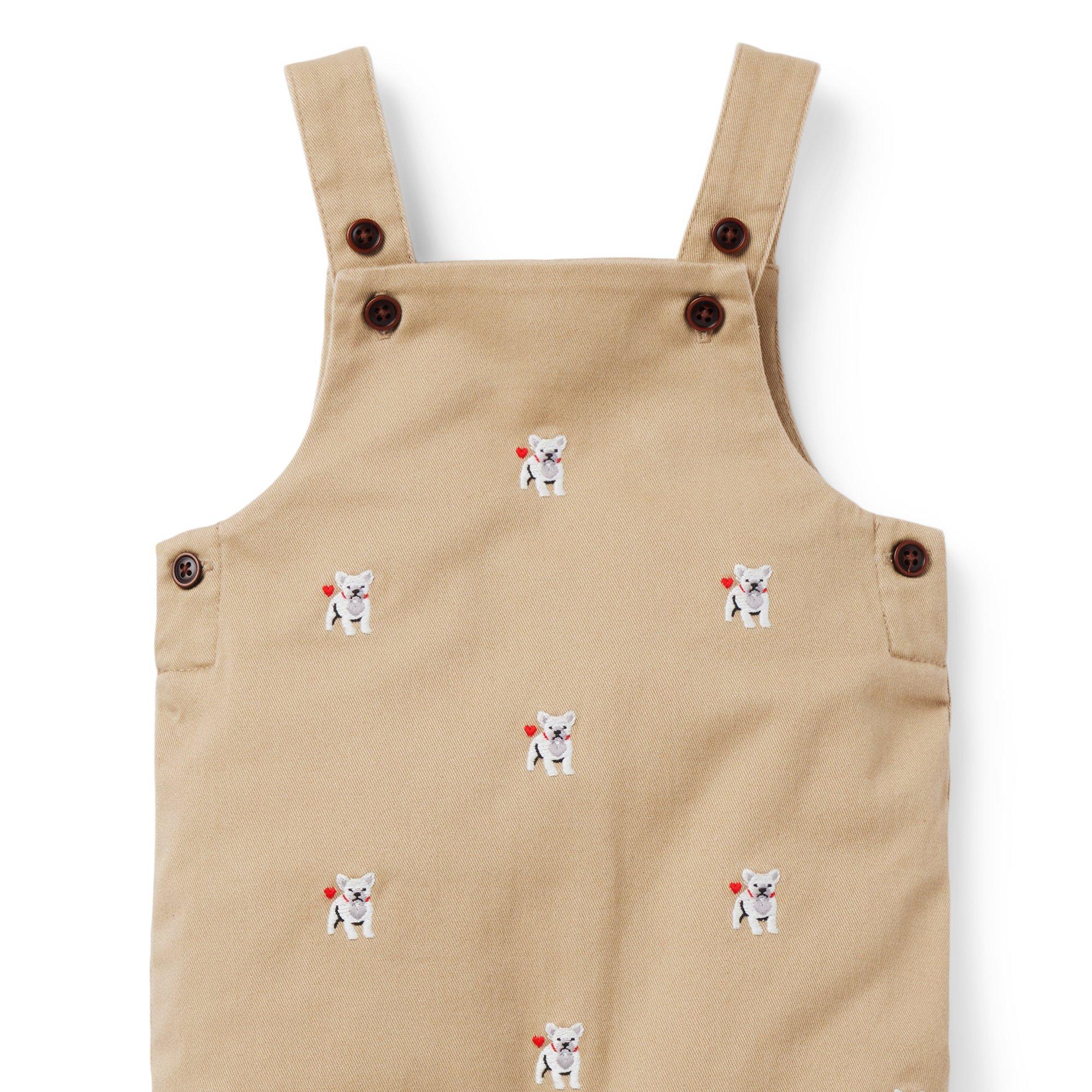 Baby Embroidered French Bulldog Overall image number 3