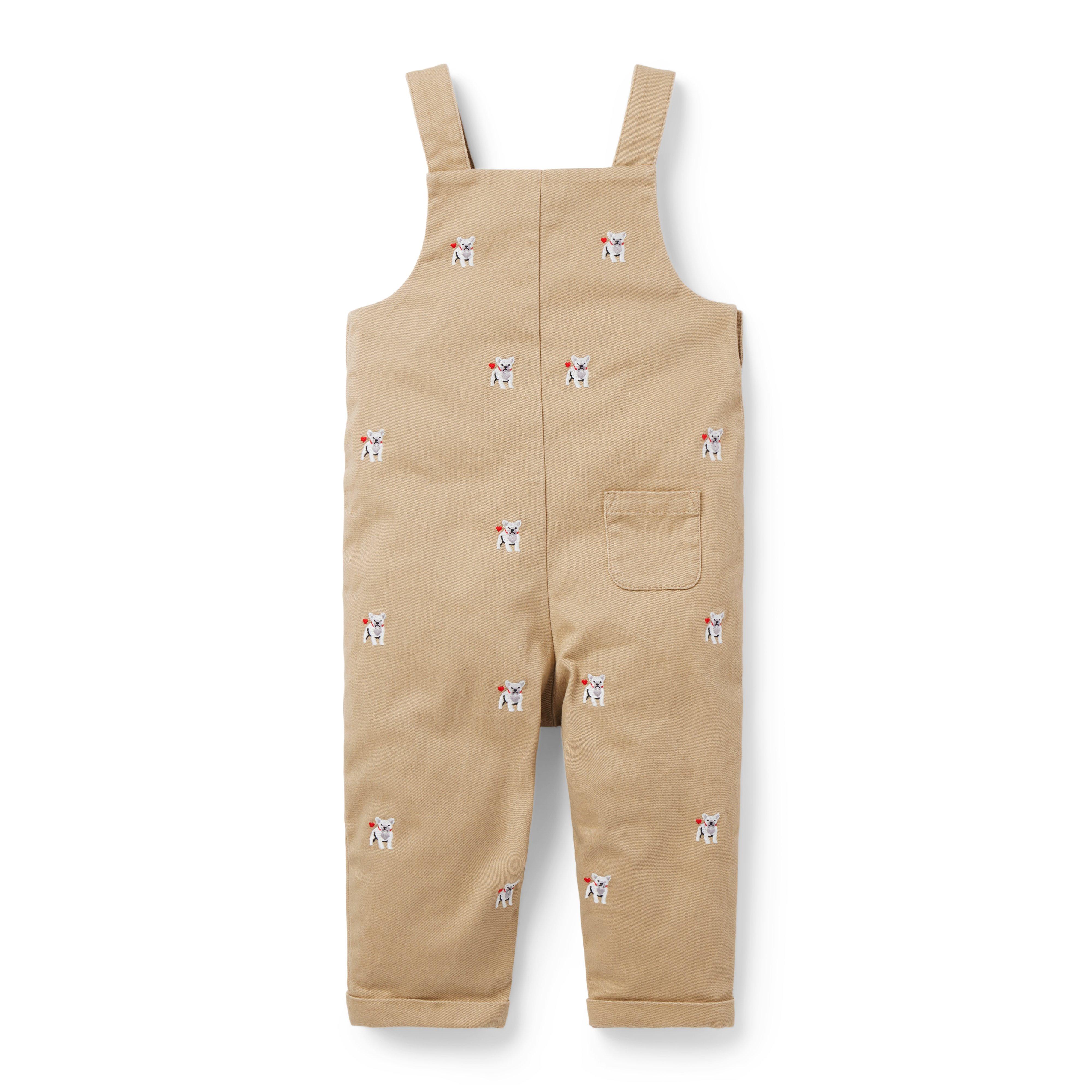 Baby Embroidered French Bulldog Overall image number 1