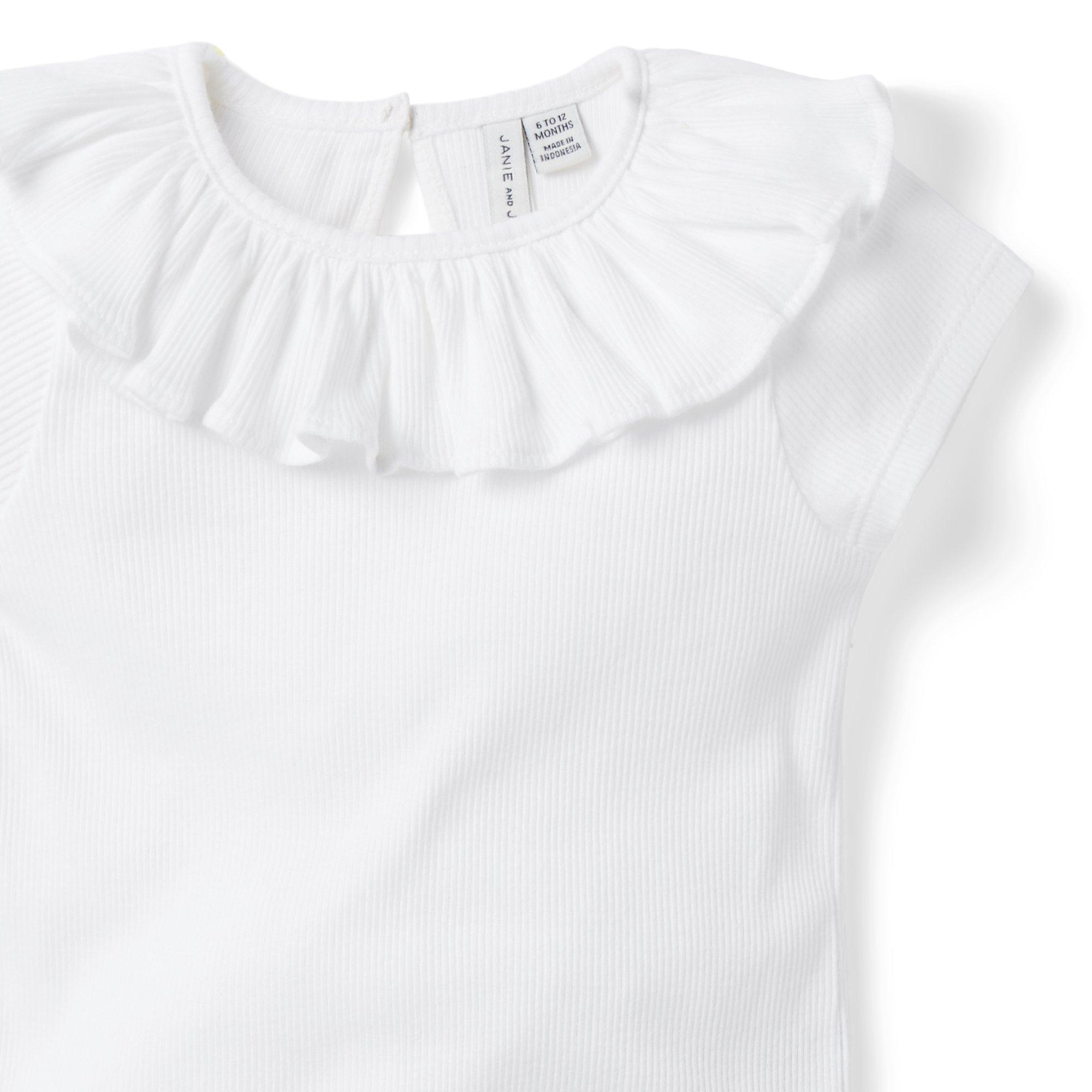 Newborn White Baby Ruffle Collar Bodysuit by Janie and Jack