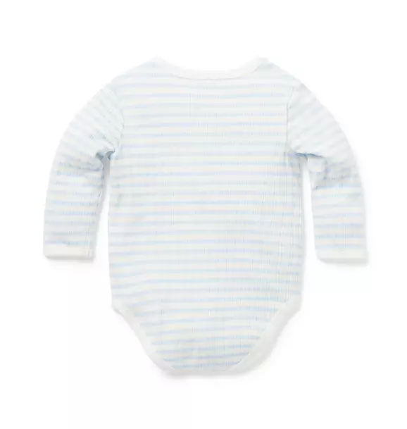 Baby Ribbed Striped Wrap Bodysuit image number 1