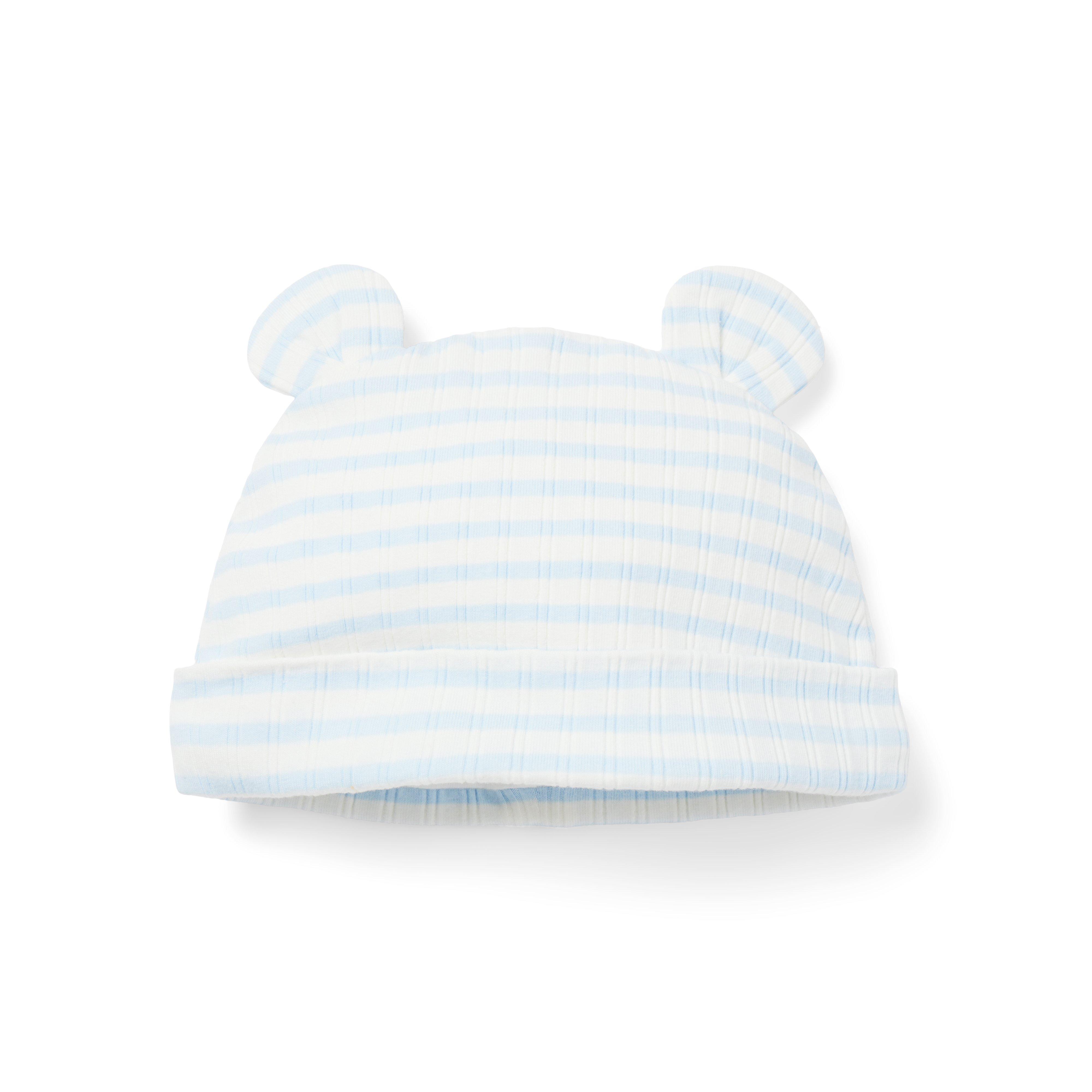 Baby Ribbed Stripe Bear Ear Beanie