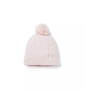 Baby Cable Knit Pom Beanie