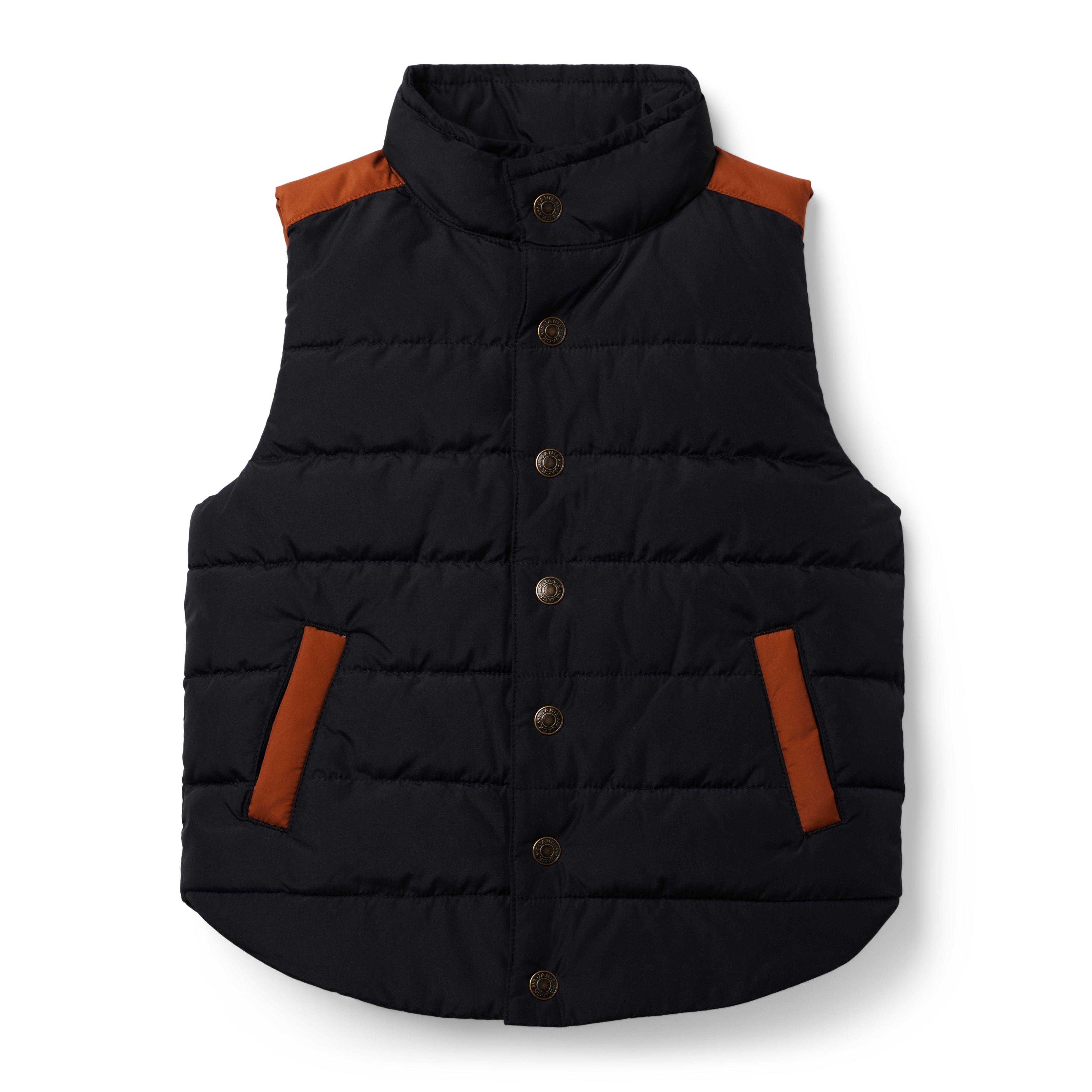 Colorblocked Quilted Puffer Vest