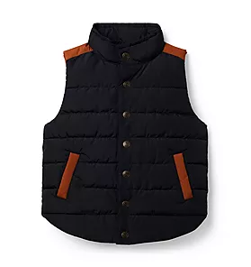 Colorblocked Quilted Puffer Vest
