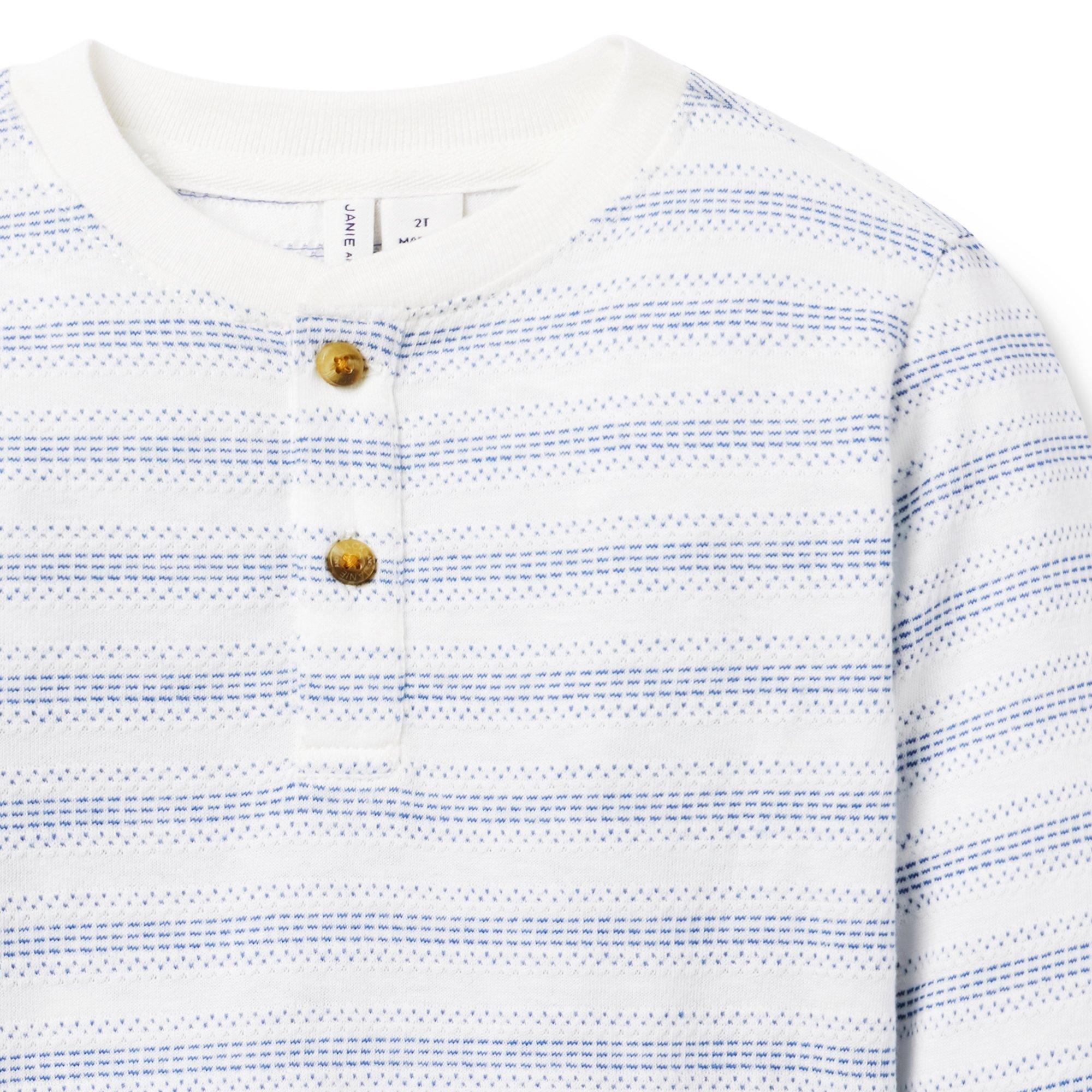 The Striped Jacquard Henley Tee image number 3