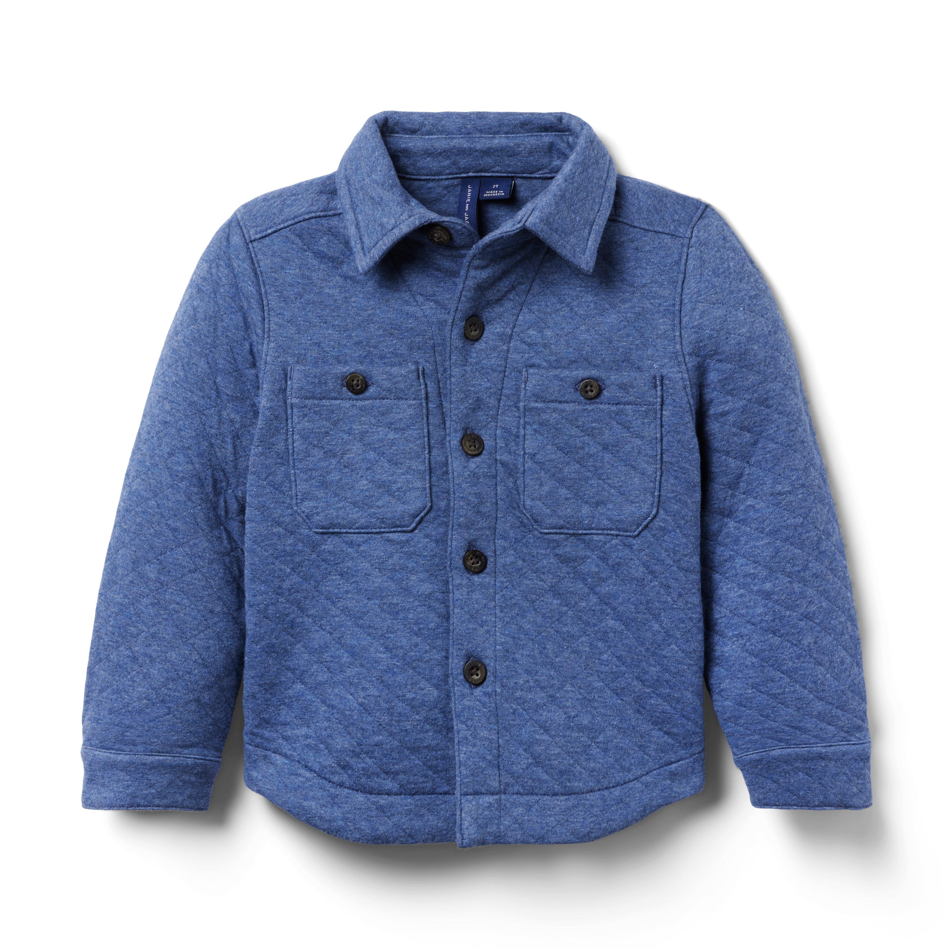 Boy Nantucket Blue The Quilted Shirt Jacket by Janie and Jack