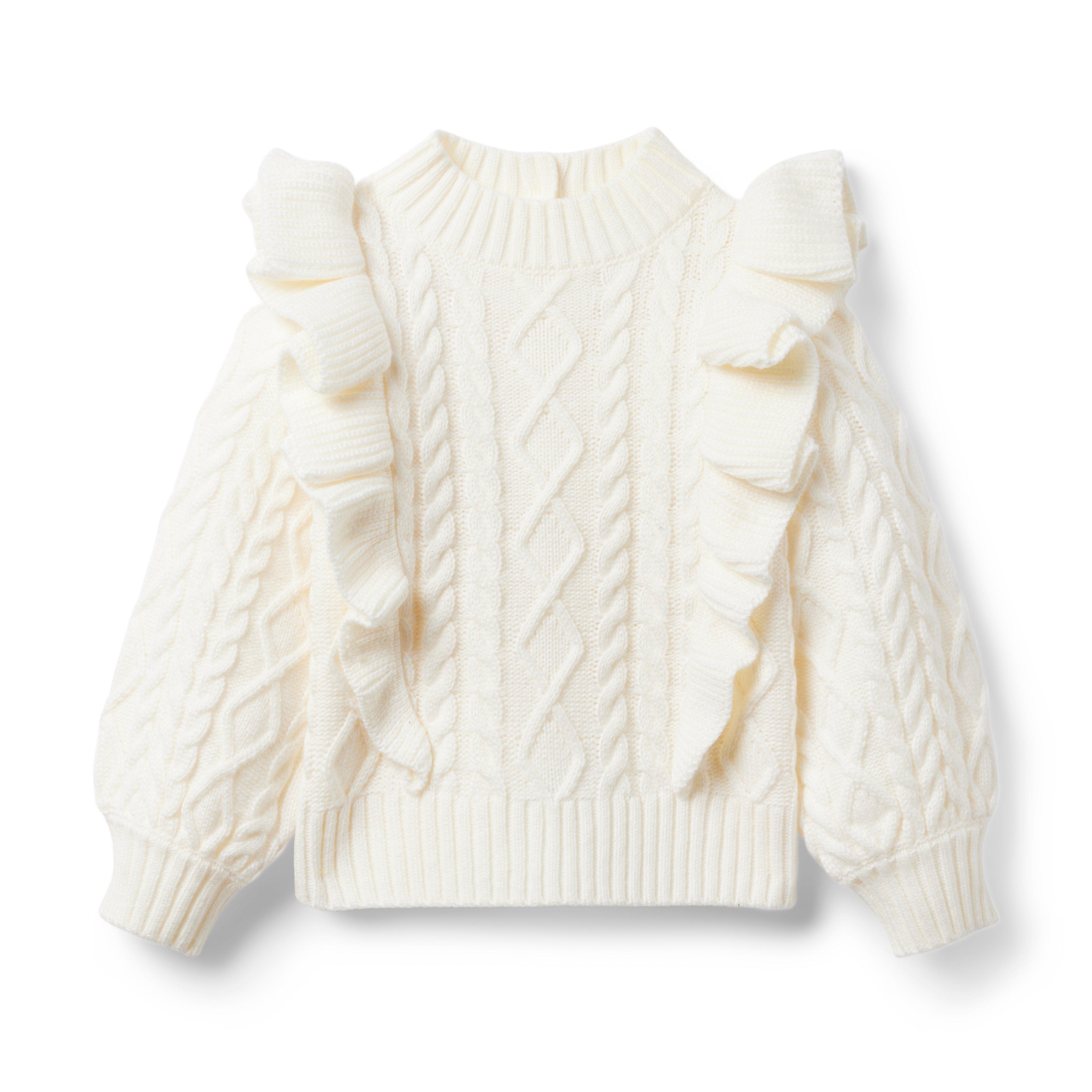 Ruffle Cable Knit Sweater