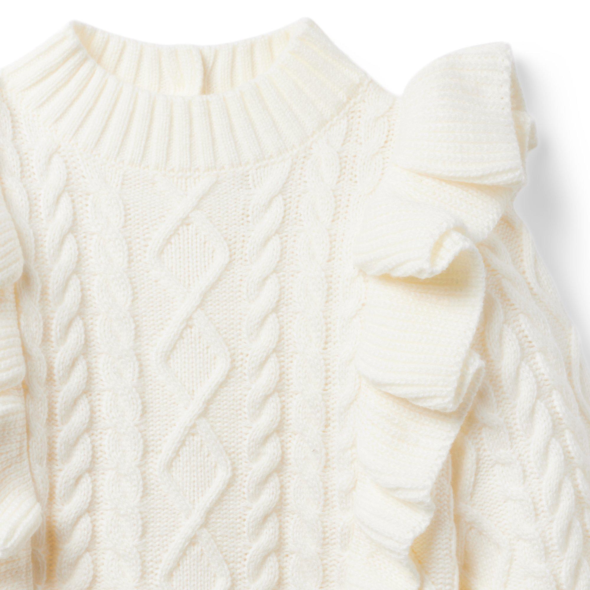 Ruffle Cable Knit Sweater