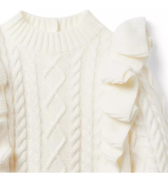 Ruffle Cable Knit Sweater image number 3