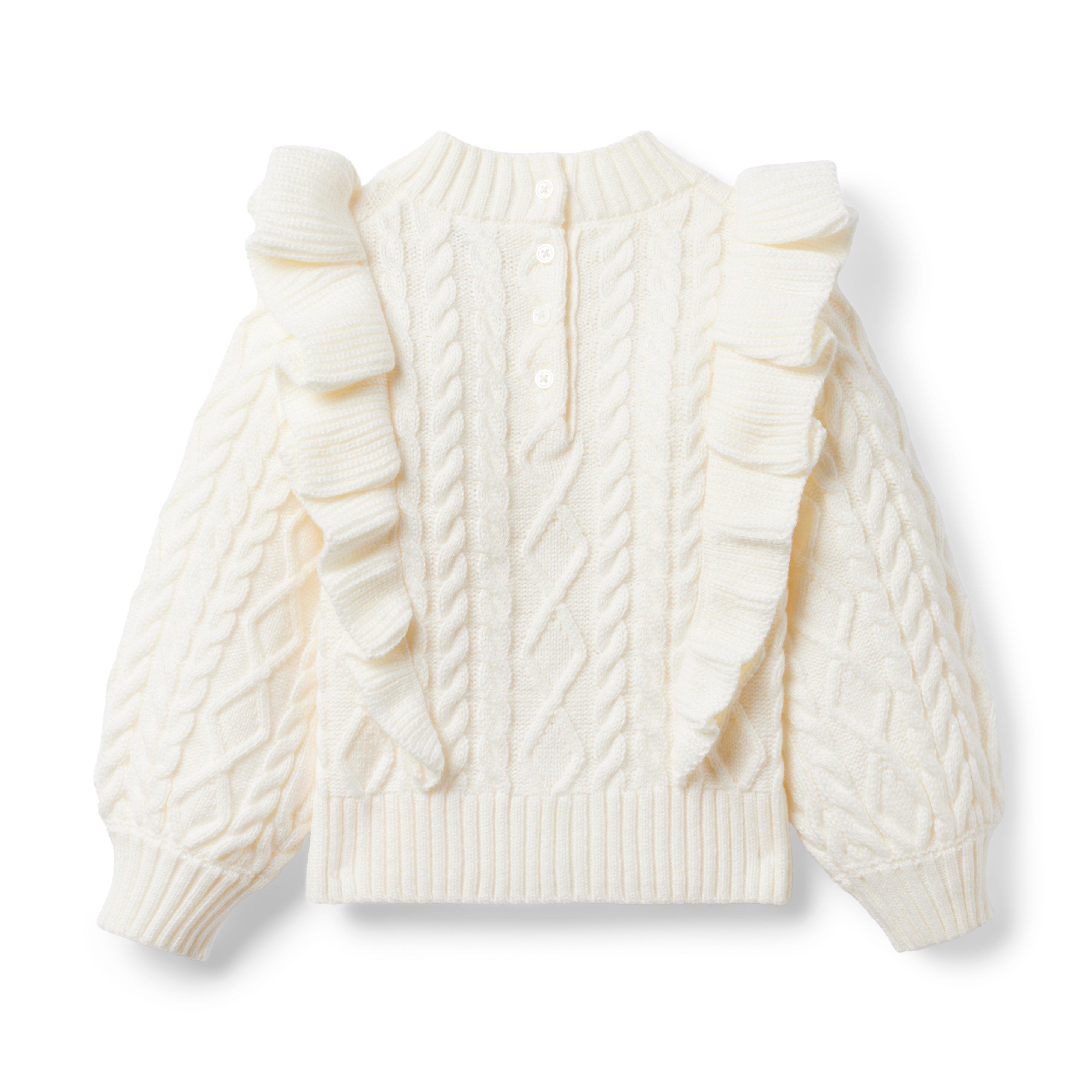 Ruffle Cable Knit Sweater