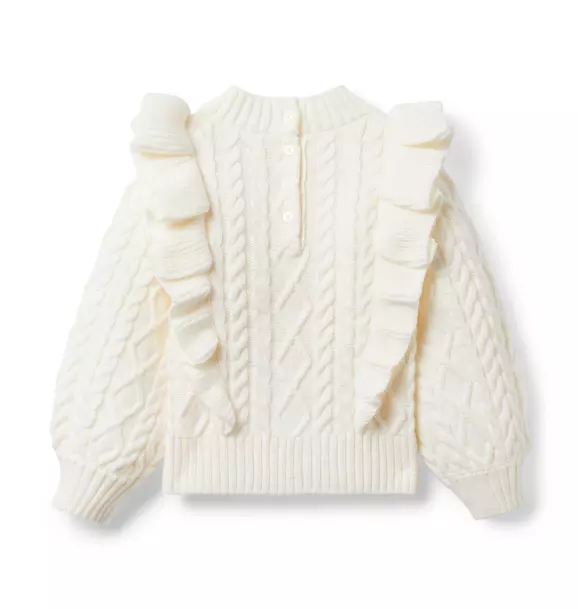 Ruffle Cable Knit Sweater image number 1