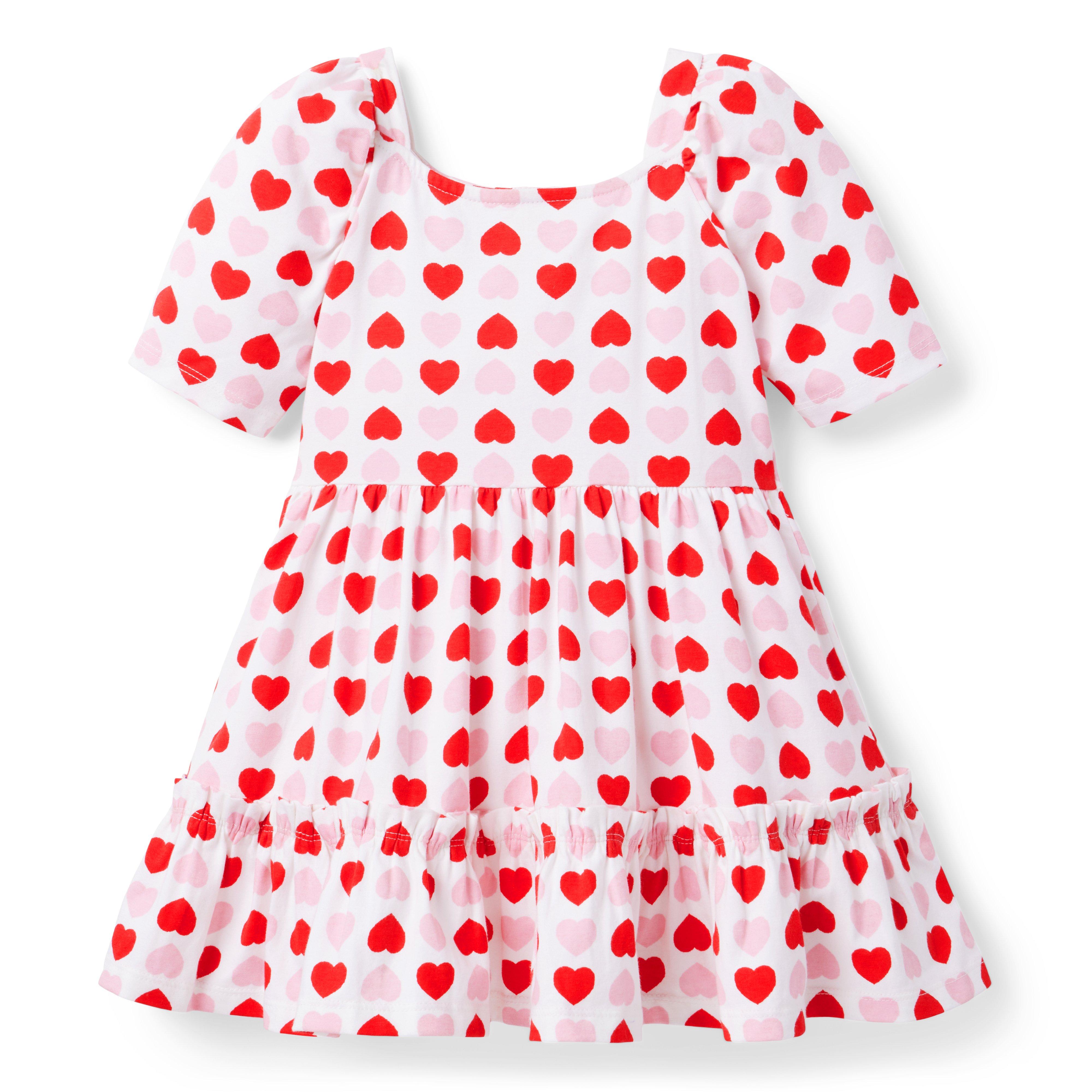 Girl White Heart Heart Puff Sleeve Dress by Janie and Jack