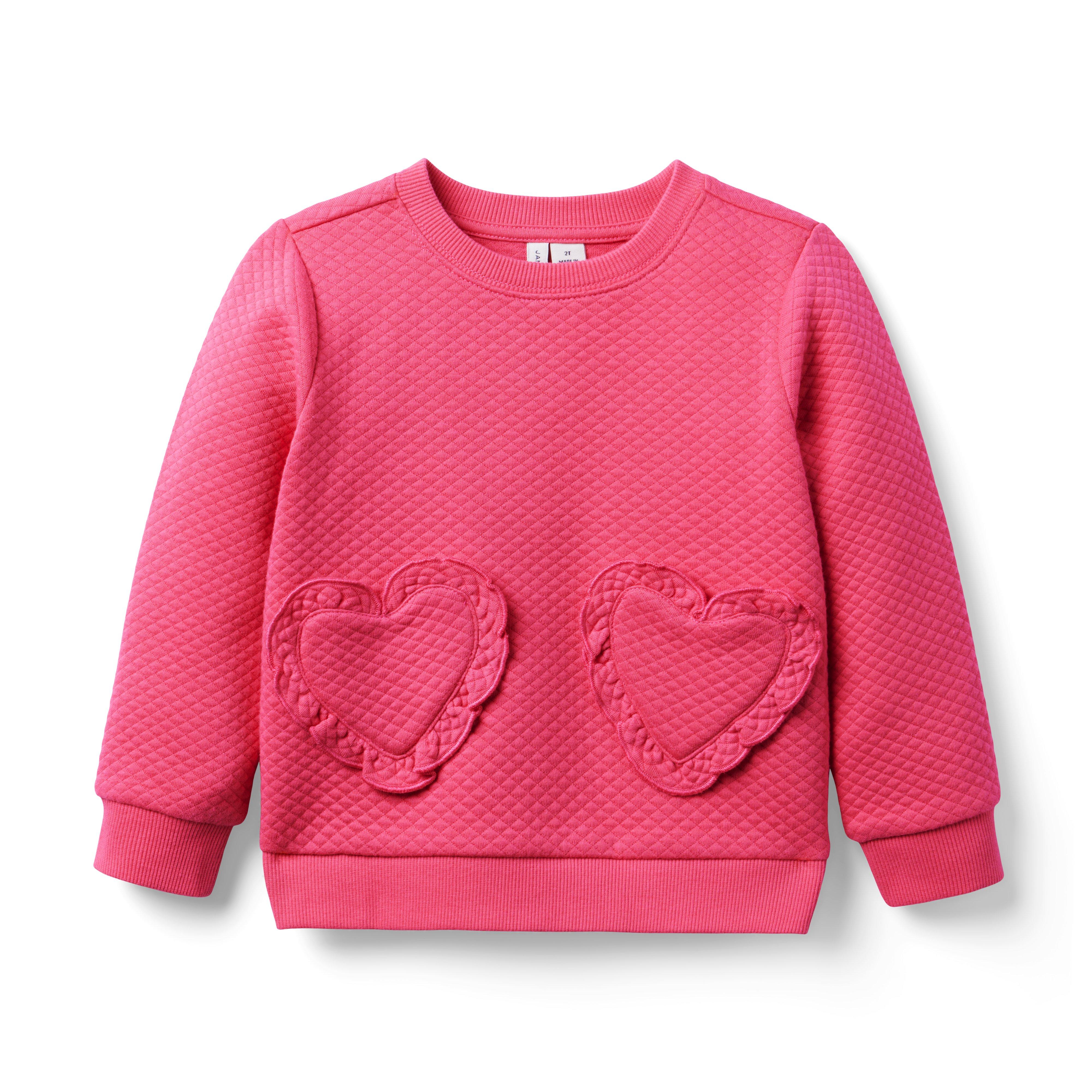 Quilted Heart Pocket Sweater