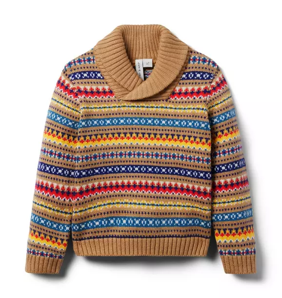 Fair Isle Shawl Collar Sweater image number 0