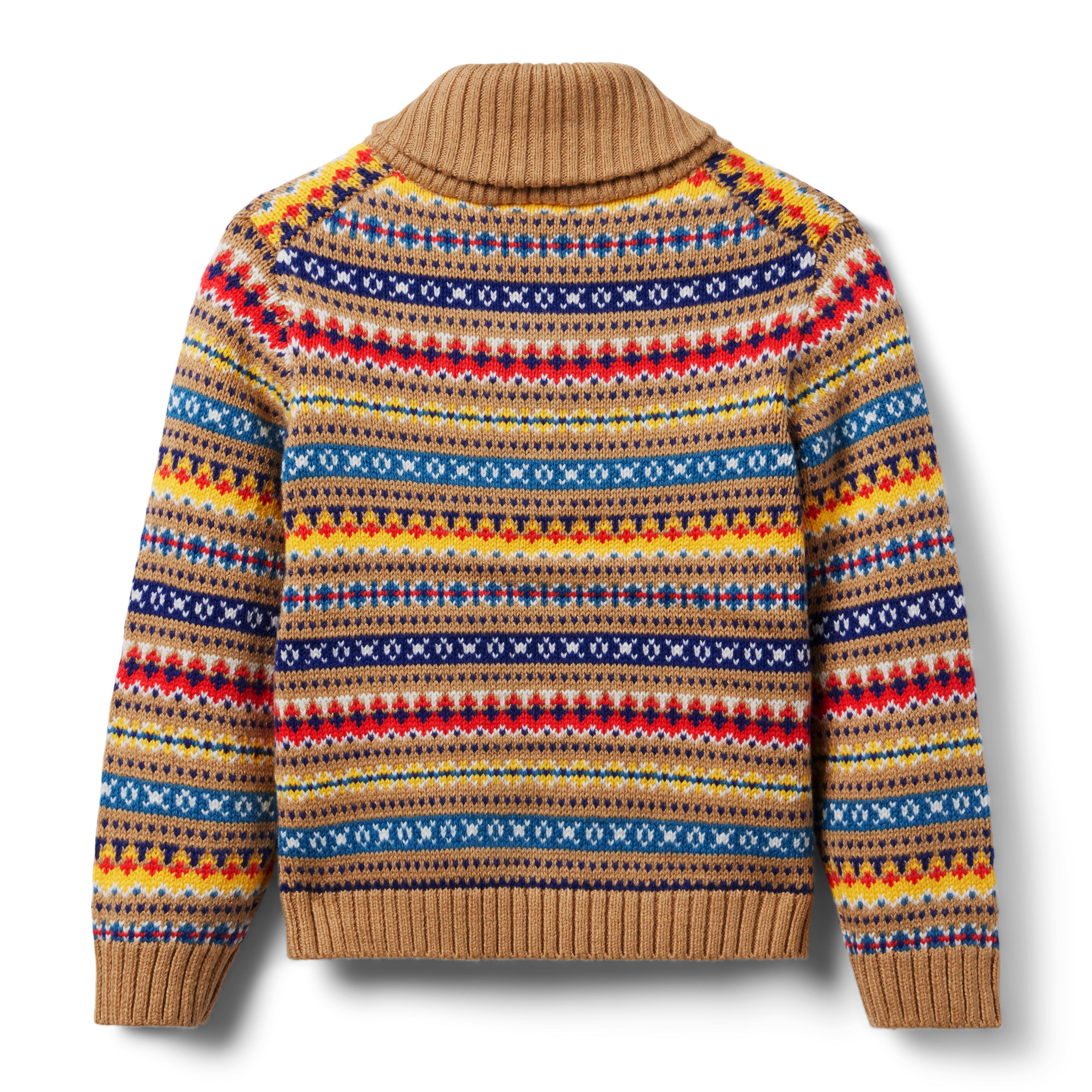 Fair Isle Shawl Collar Sweater