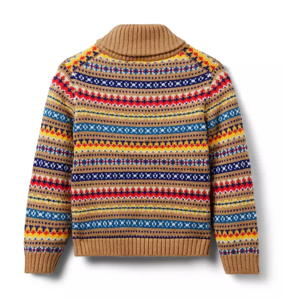 Fair Isle Shawl Collar Sweater image number 1