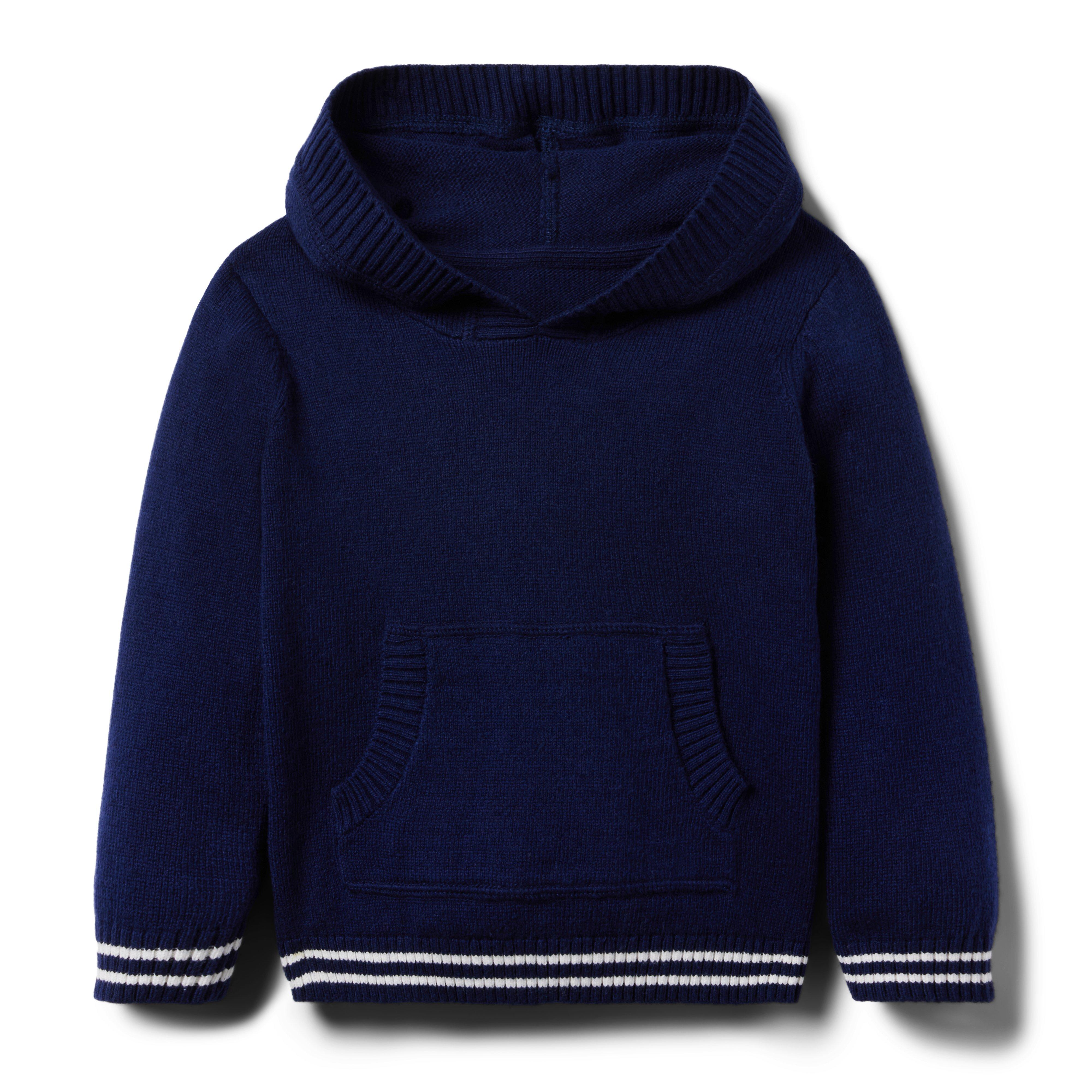 Striped Trim Hooded Sweater image number 0