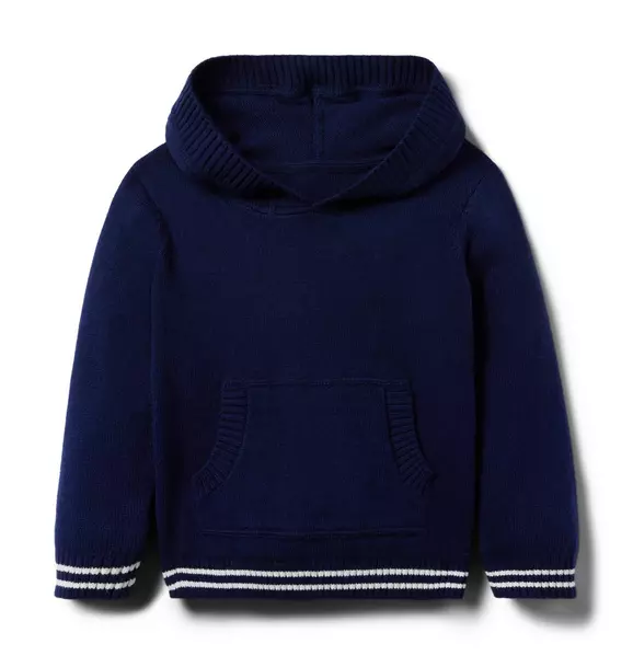 Striped Trim Hooded Sweater image number 0
