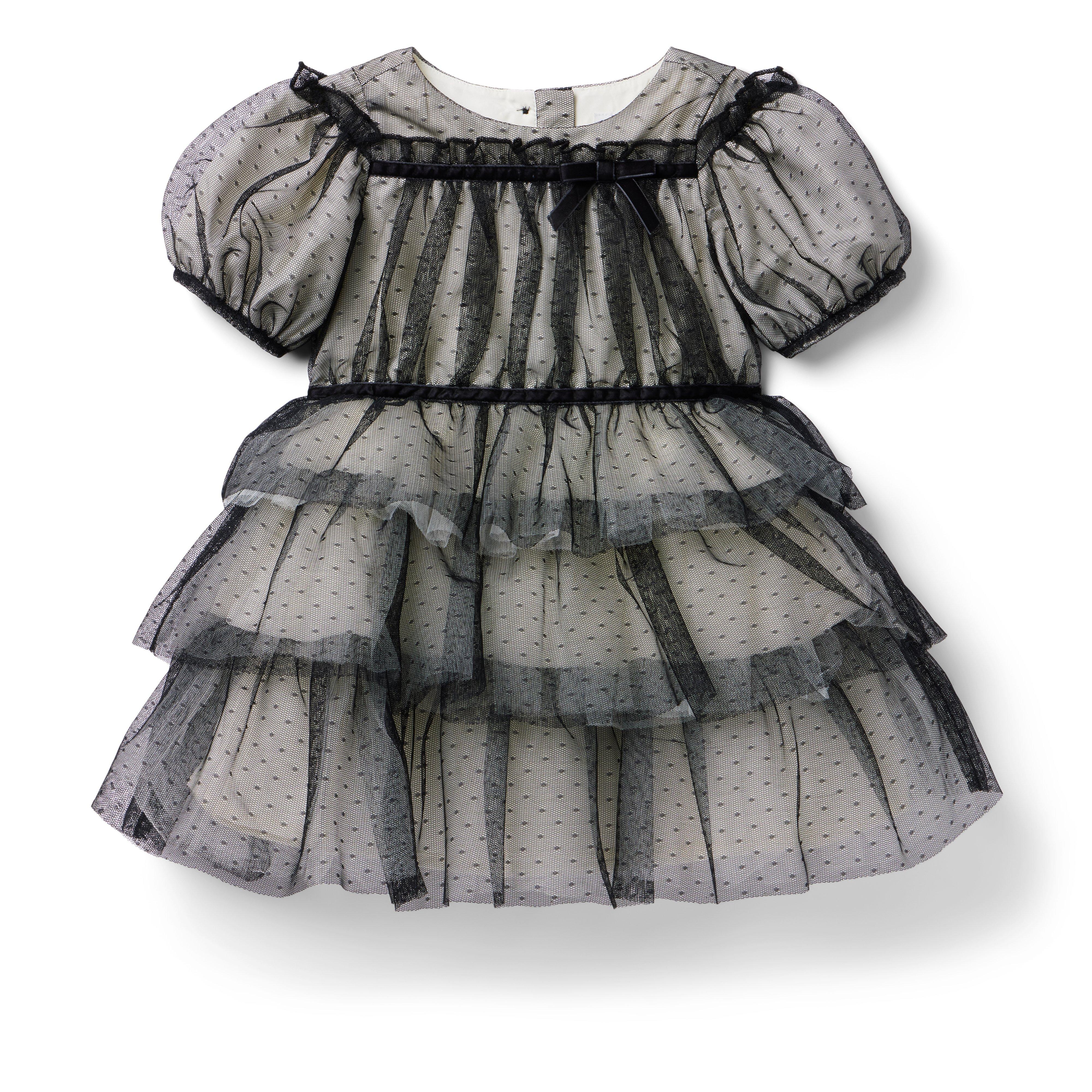 Girl JJ Black Dot Dot Tiered Tulle Dress by Janie and Jack