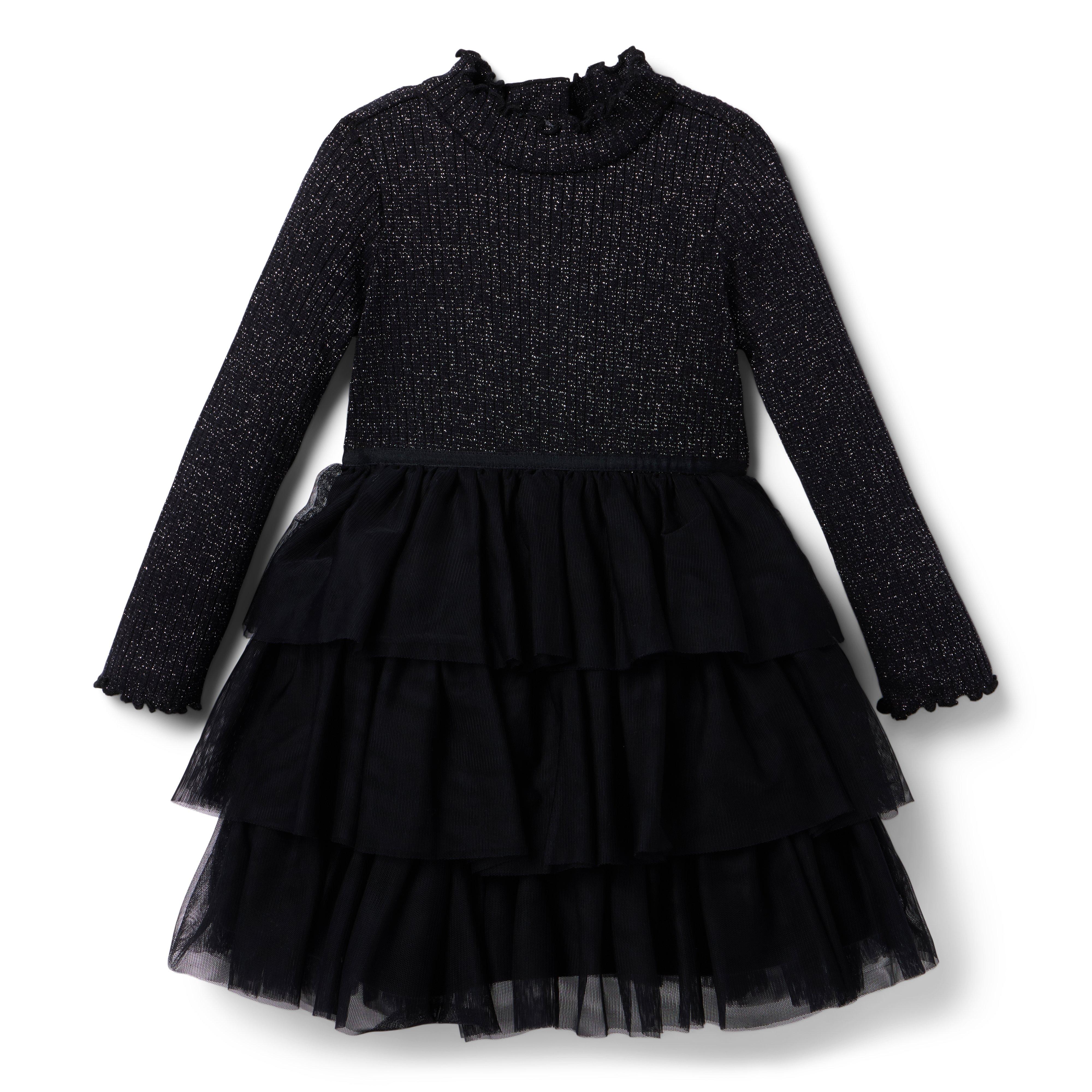 Girl JJ Black Sparkle Tiered Tulle Dress by Janie and Jack