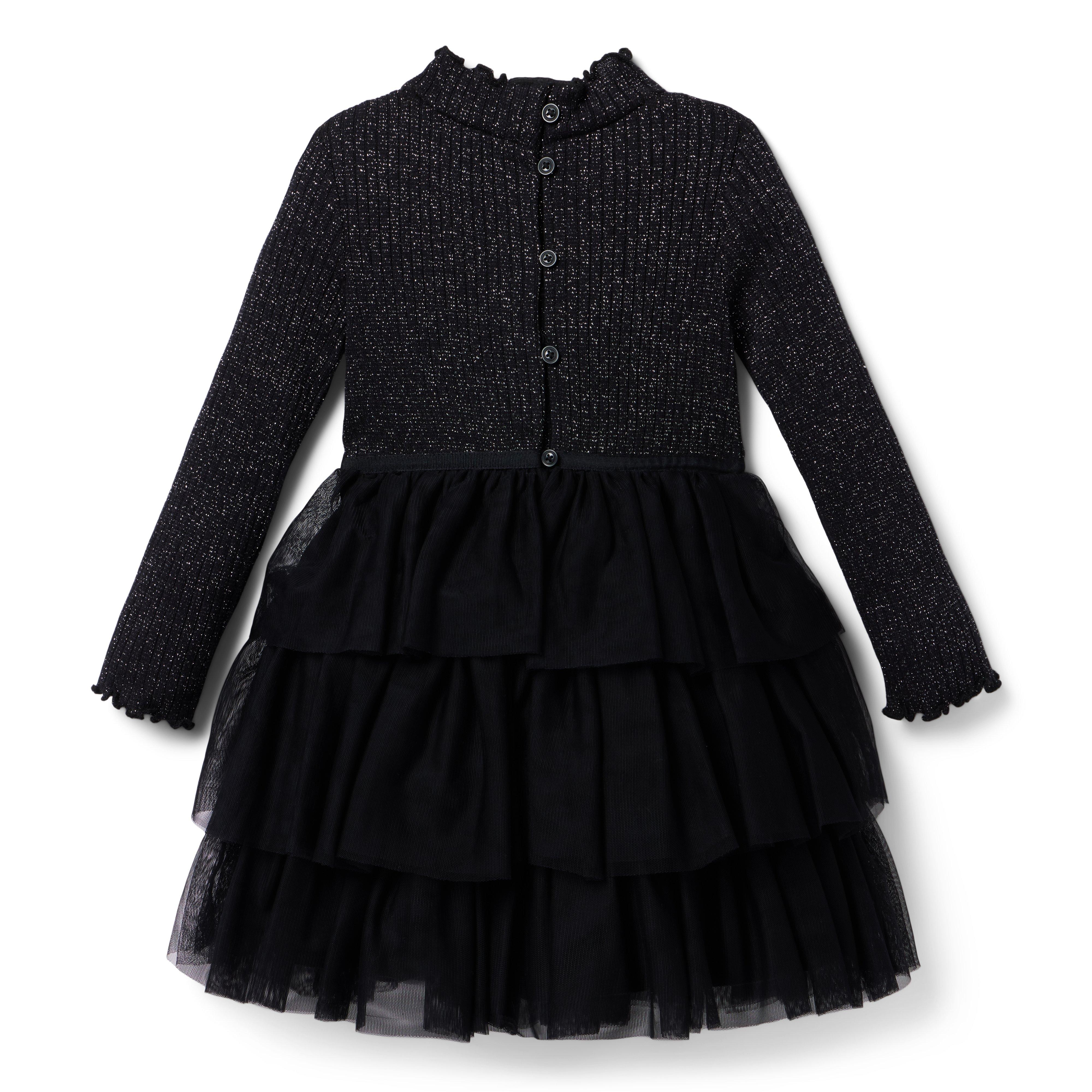 Girl JJ Black Sparkle Tiered Tulle Dress by Janie and Jack