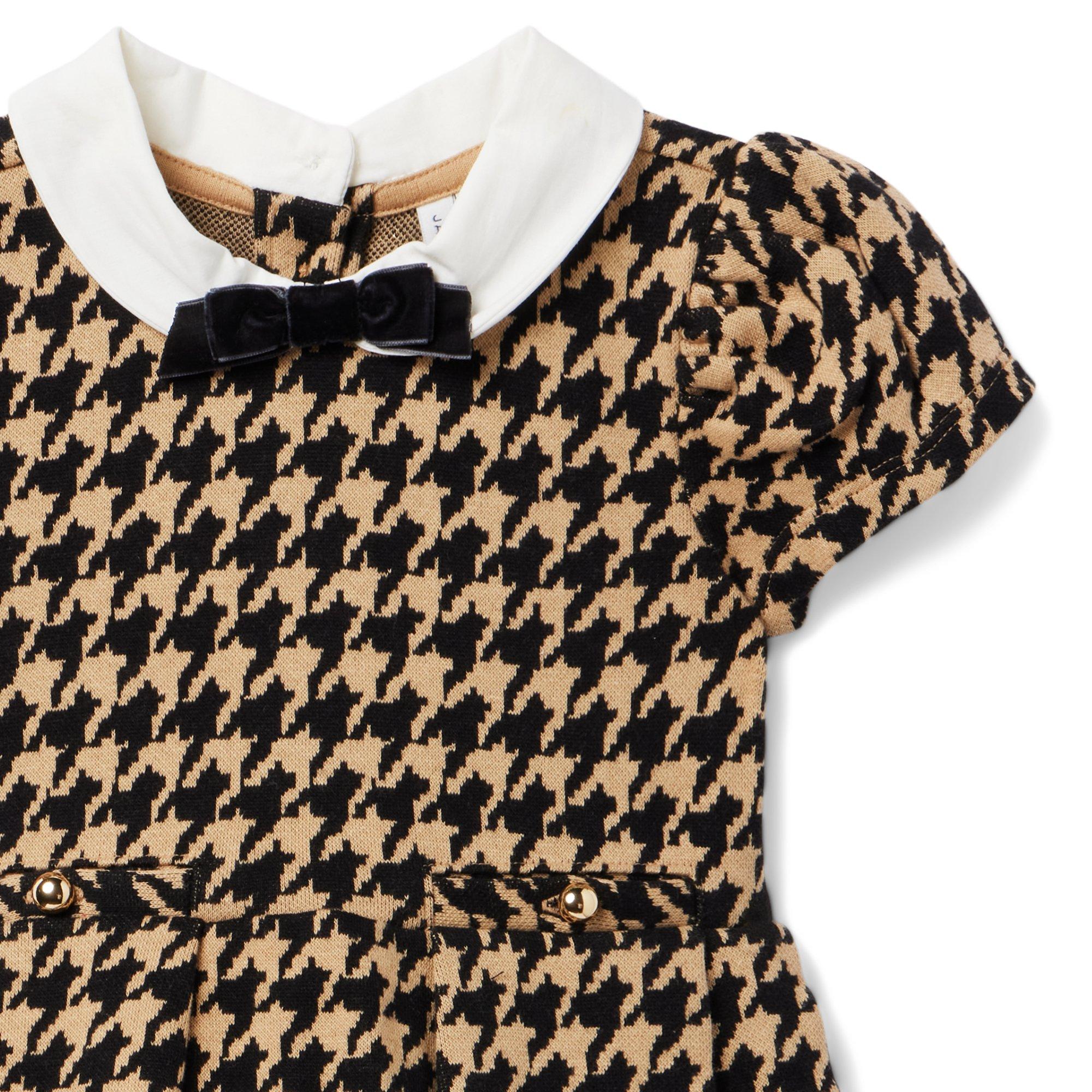 Houndstooth Bow Collar Dress image number 3