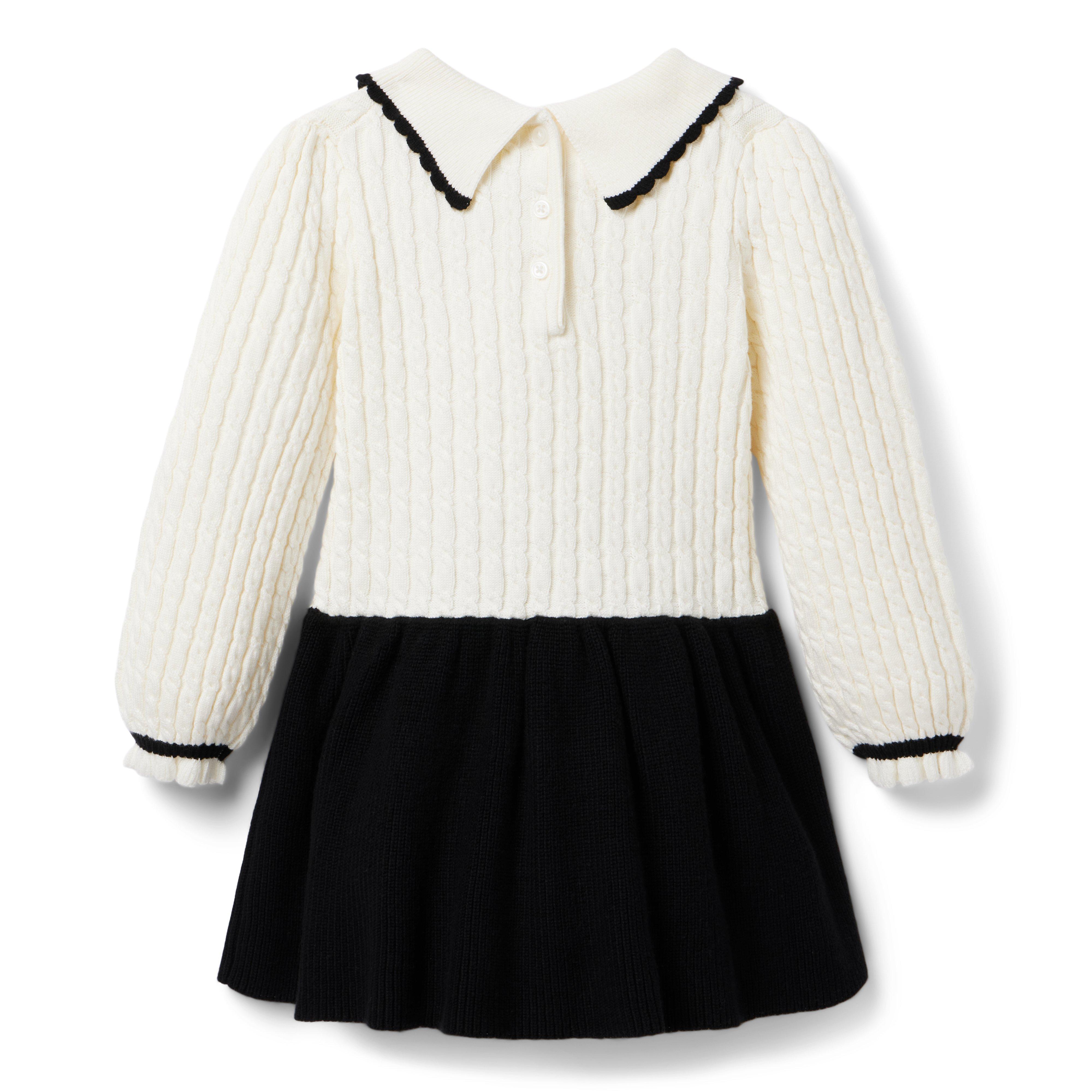 Cable Knit Colorblocked Sweater Dress